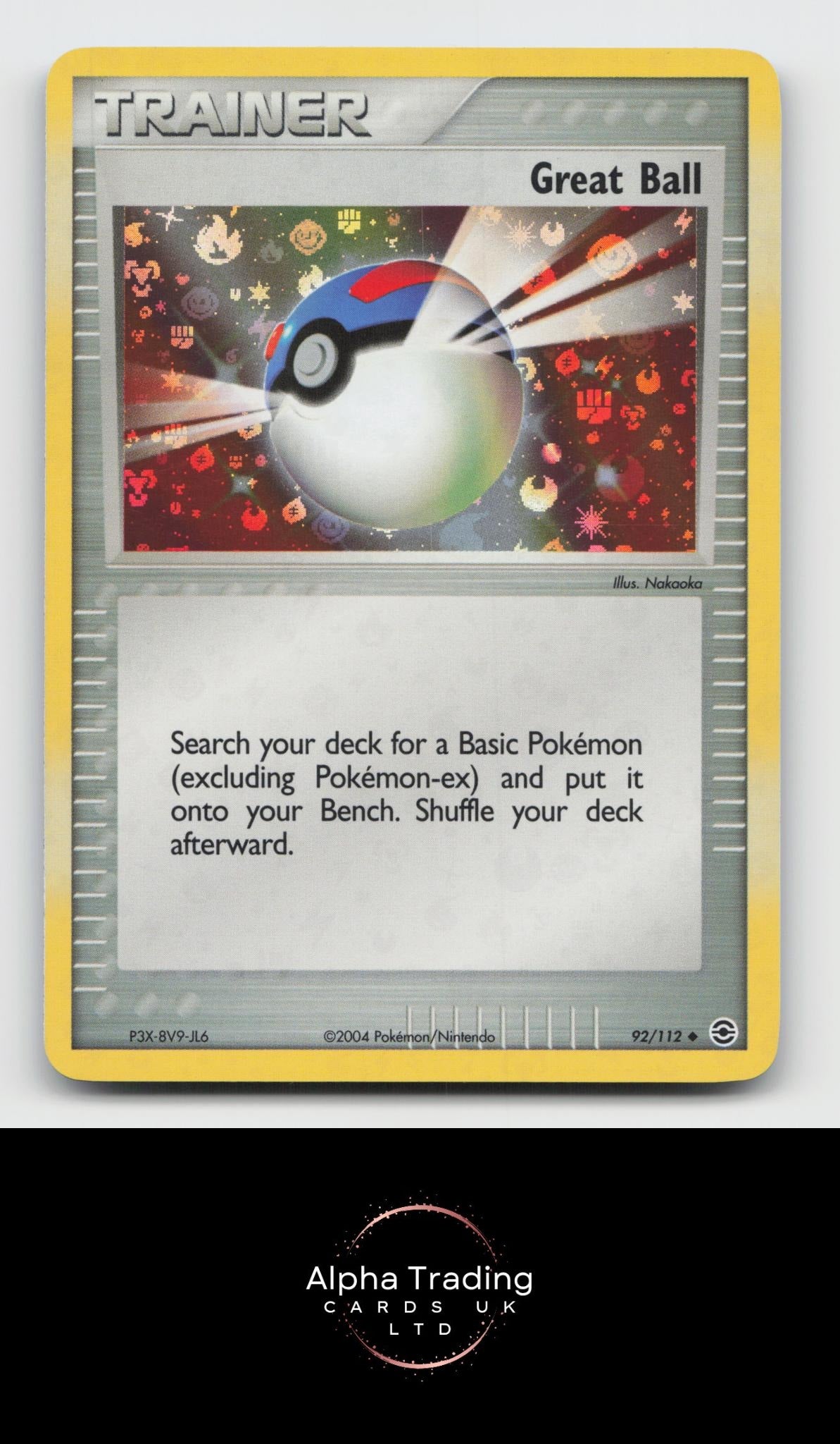 Great Ball 92/112 Uncommon FireRed & LeafGreen Pokemon Reverse Holo Near Mint