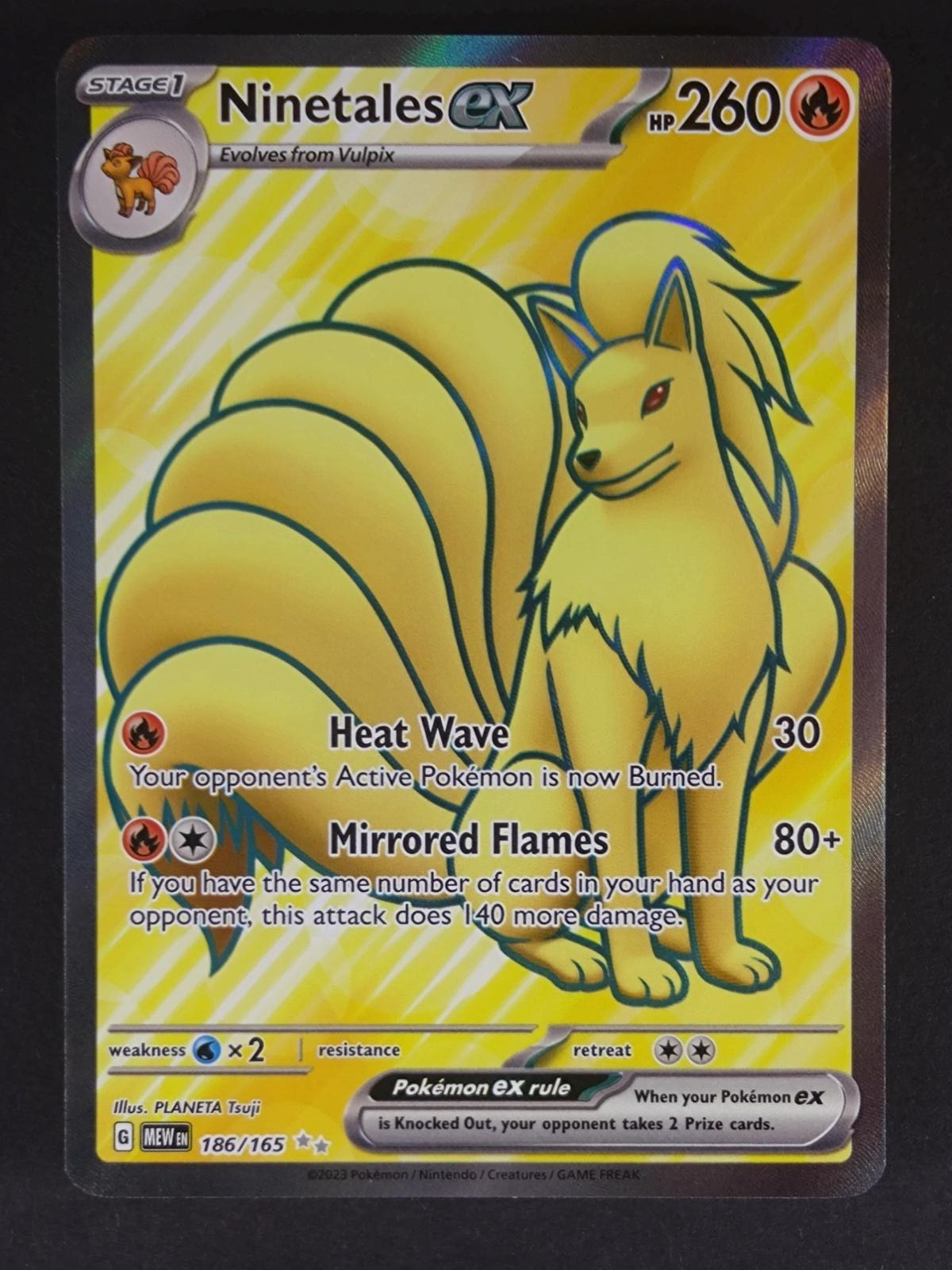 Ninetales ex 186/165 Ultra Rare 151 Pokemon Holo Near Mint