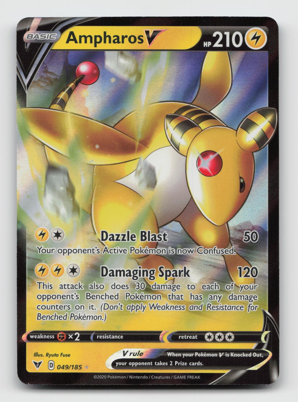 Ampharos V 049/185 Holo V Rare Vivid Voltage Pokemon Near Mint
