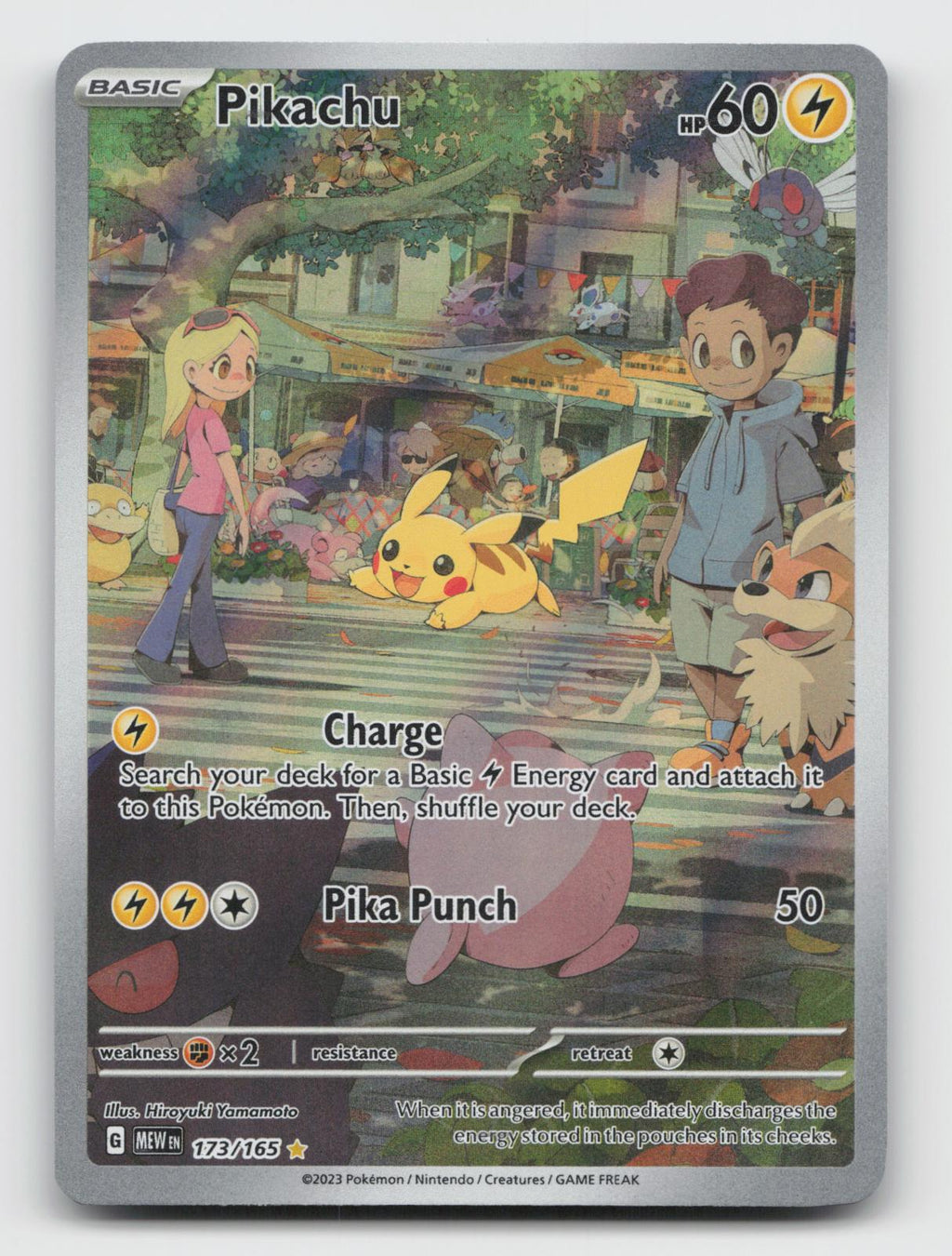 Pikachu 173/165 Illustration Rare 151 Pokemon Holo Near Mint