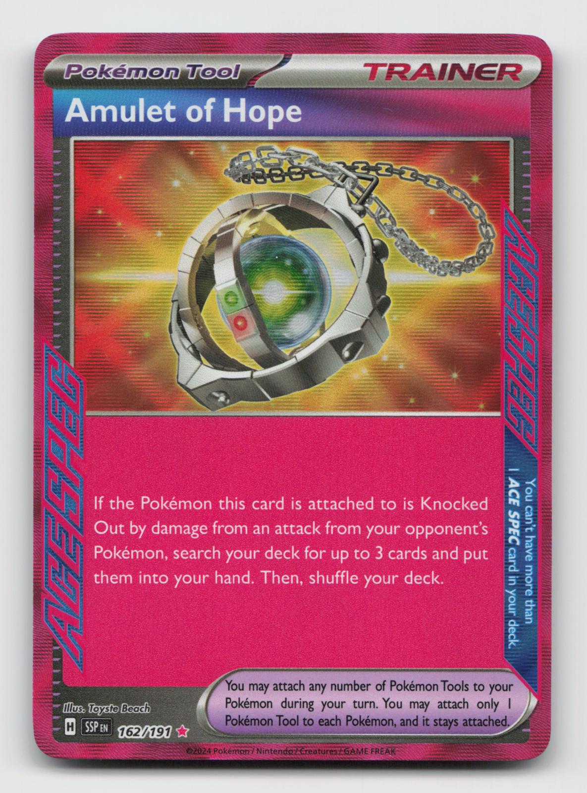 Amulet of Hope 162/191 ACE SPEC Surging Sparks Pokemon Holo Near Mint