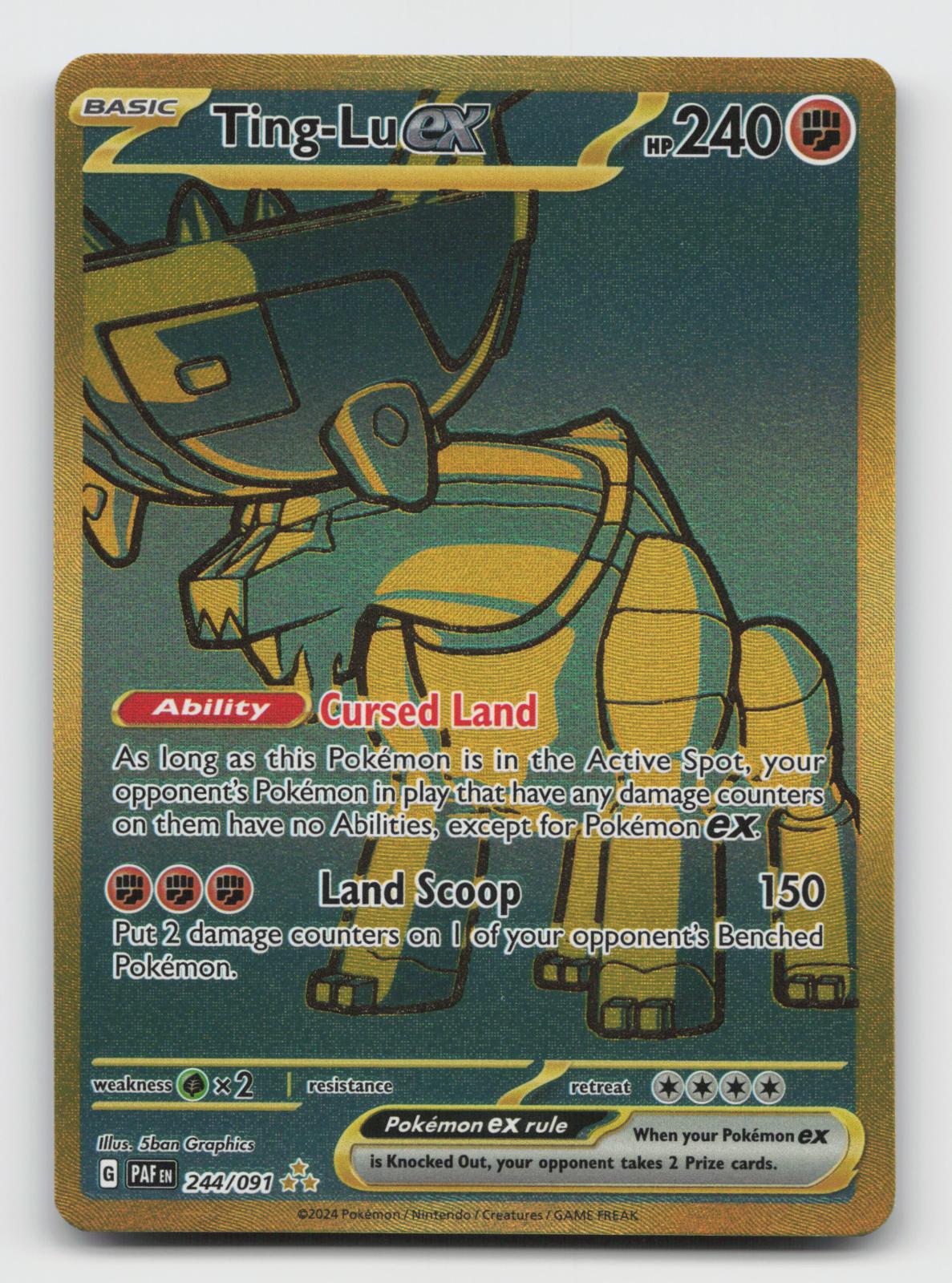 Ting-Lu ex 244/091 Hyper Rare Paldean Fates Pokemon Holo Near Mint