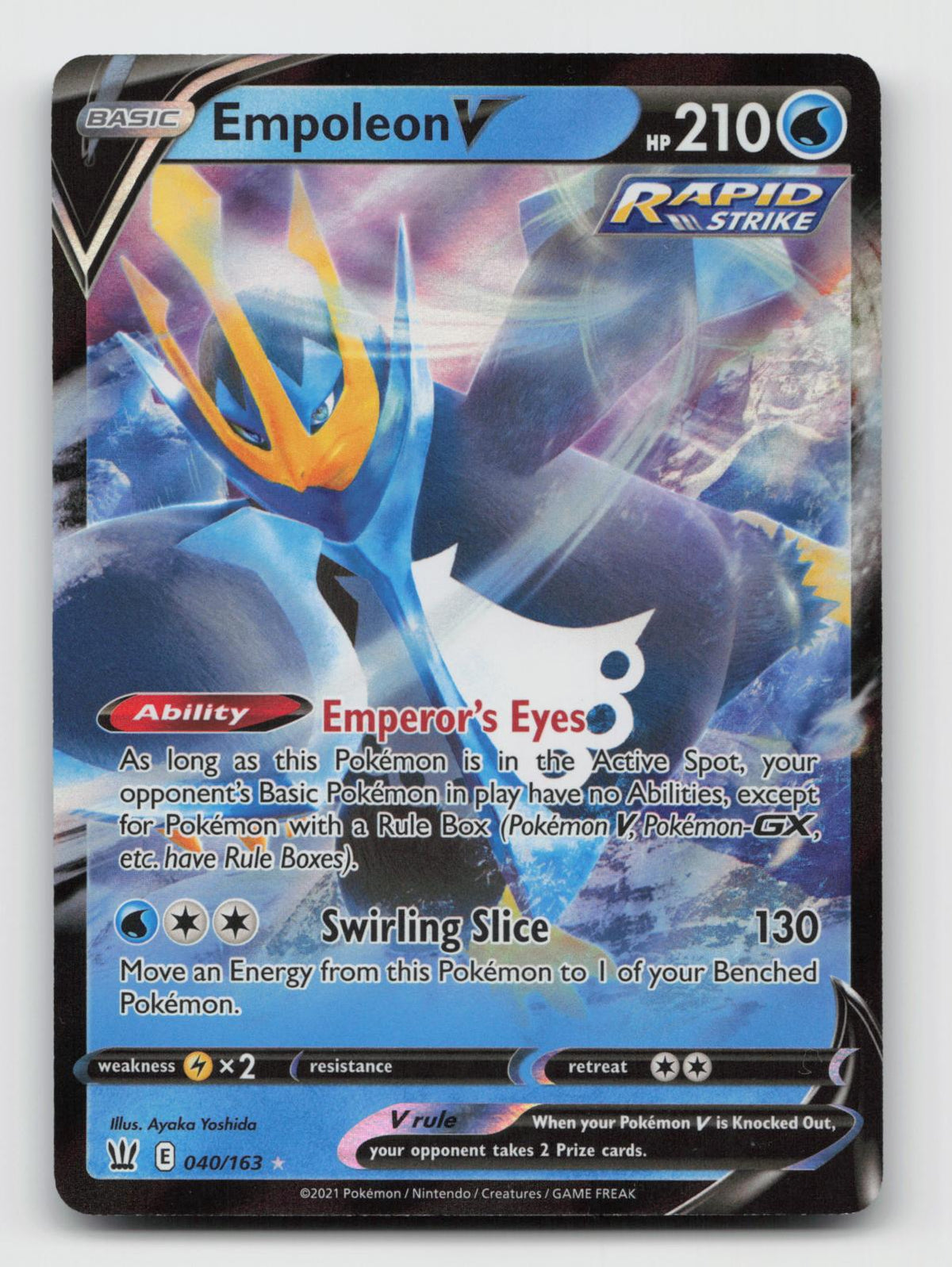 Empoleon V 040/163 Holo Ultra Rare Battle Styles Pokemon Near Mint