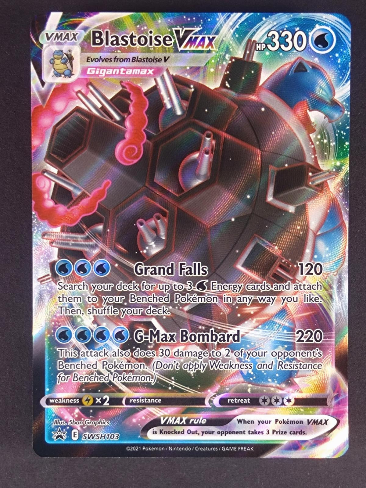Blastoise VMAX SWSH103 Holo Promo Sword & Shield Promo Pokemon Holo Near Mint