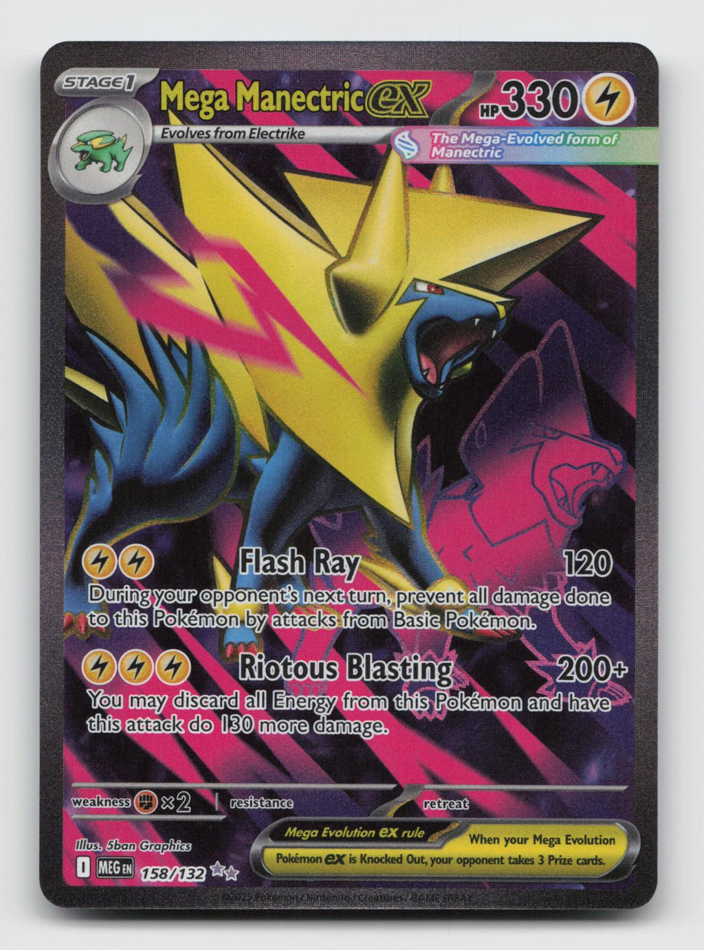 Mega Manectric ex 158/132 Ultra Rare Mega Evolution Pokemon Holo Near Mint