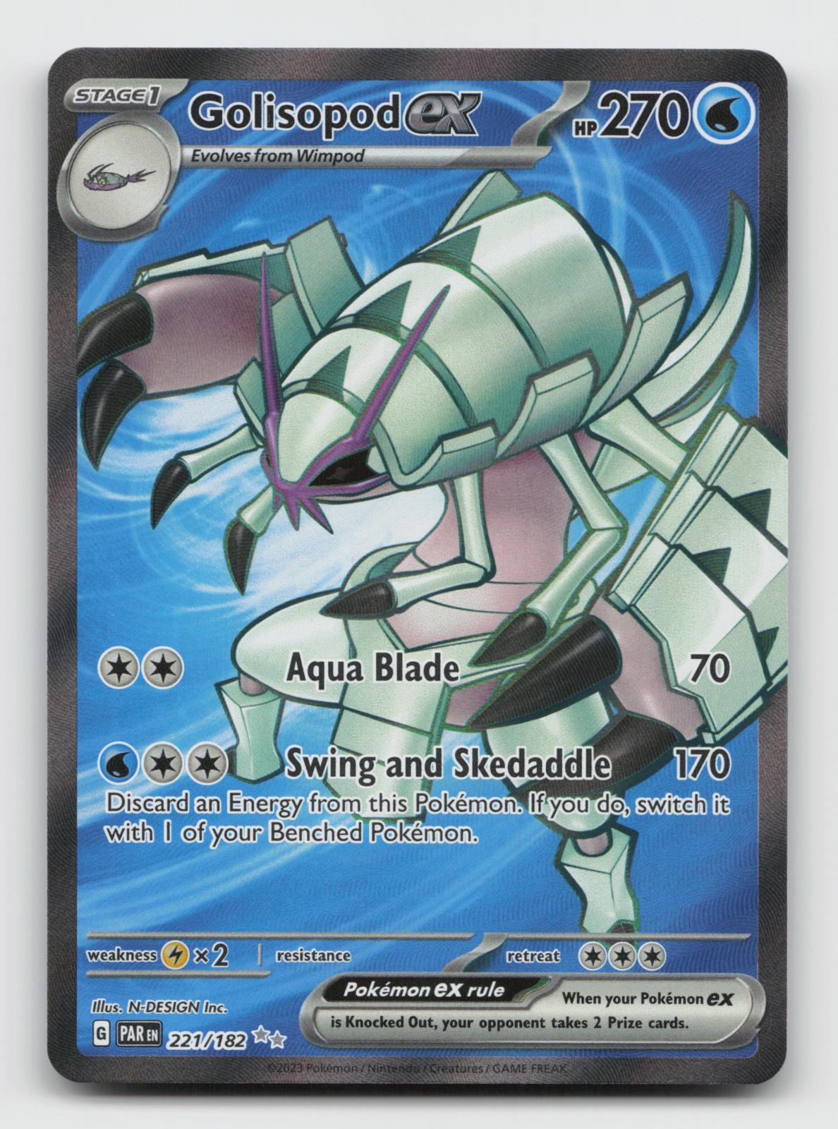 Golisopod ex 221/182 Ultra Rare Paradox Rift Pokemon Holo Near Mint