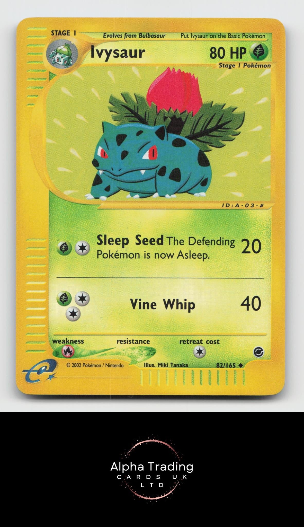 Ivysaur 82/165 Uncommon Expedition Base Set Pokemon Reverse Holo Lightly Played