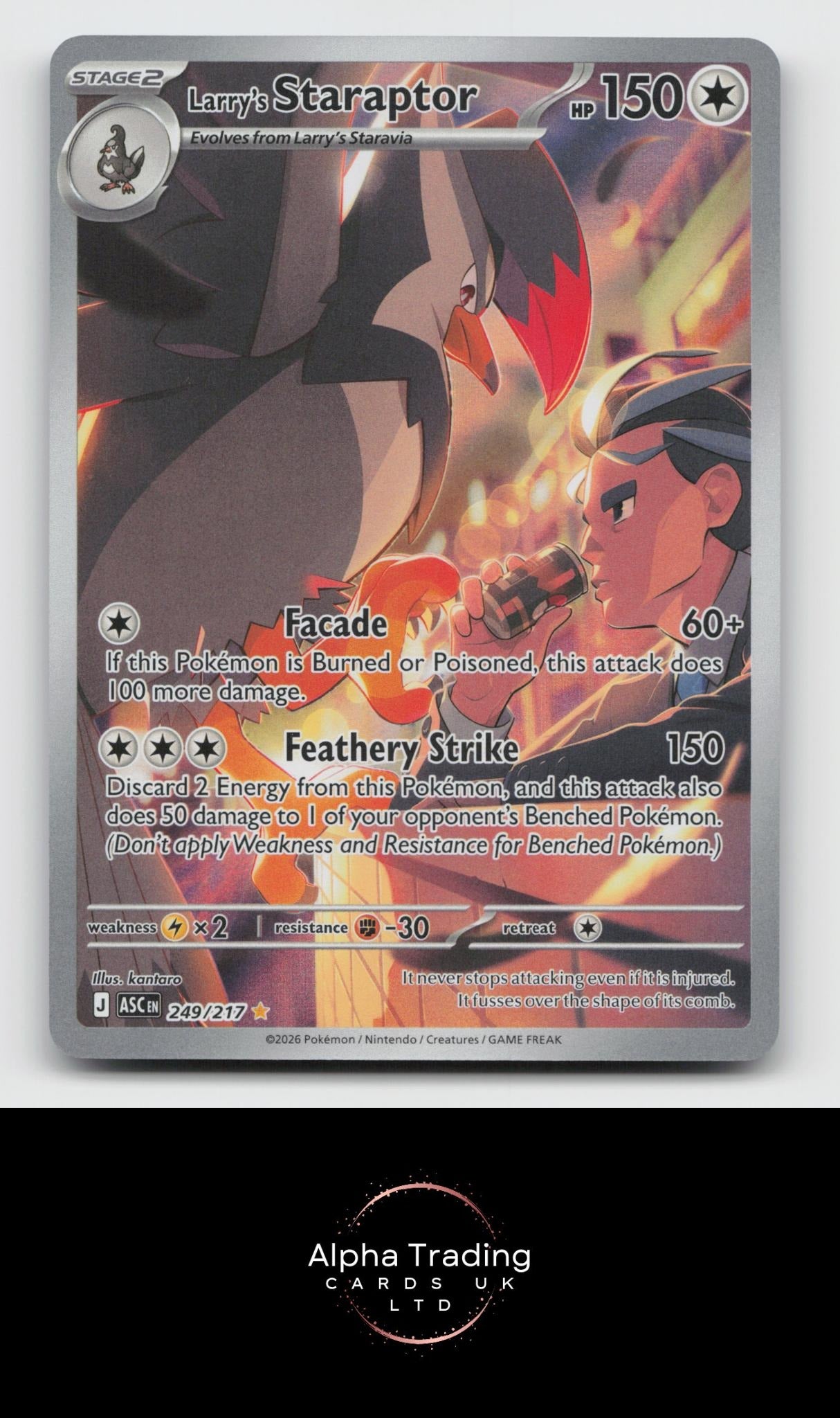 Larry's Staraptor 249/217 Illustration Rare Ascended Heroes Pokemon Holo NM