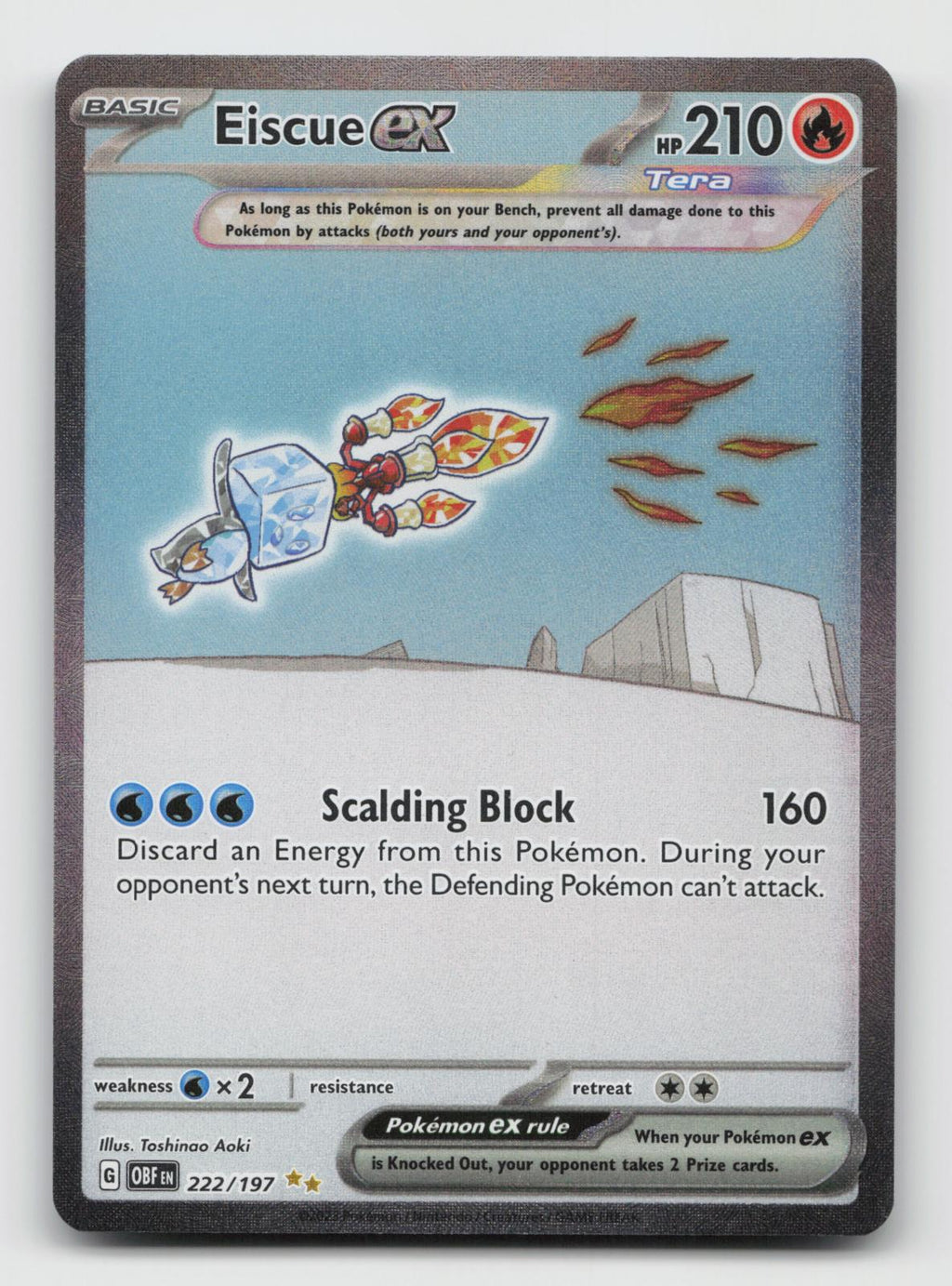 Eiscue ex 222/197 Special Illustration Rare Obsidian Flames Pokemon Holo NM/VLP