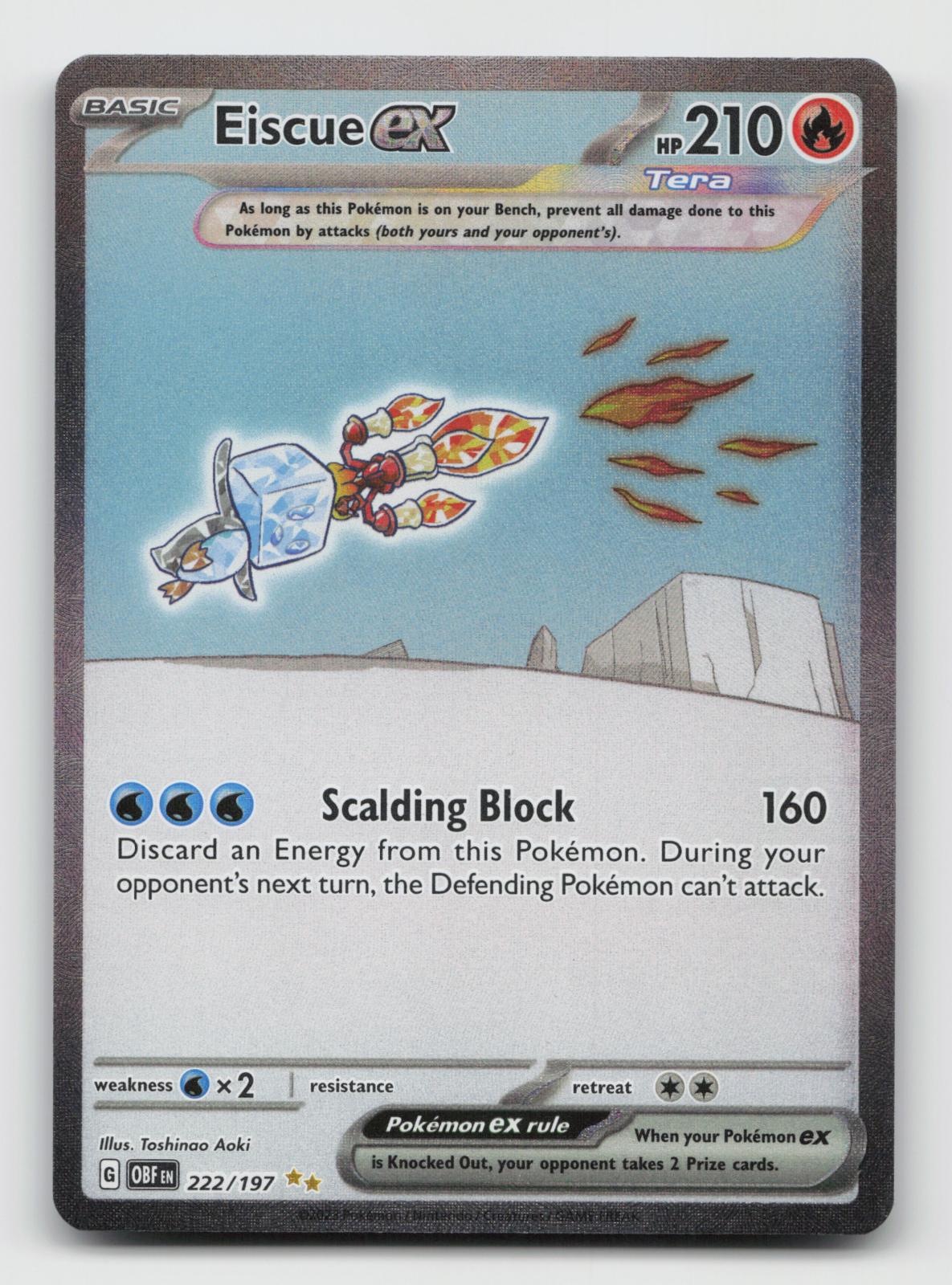 Eiscue ex 222/197 Special Illustration Rare Obsidian Flames Pokemon Holo NM/VLP