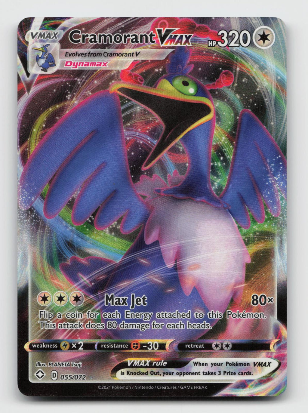 Cramorant VMAX 055/072 Holo Ultra Rare Shining Fates Pokemon Near Mint