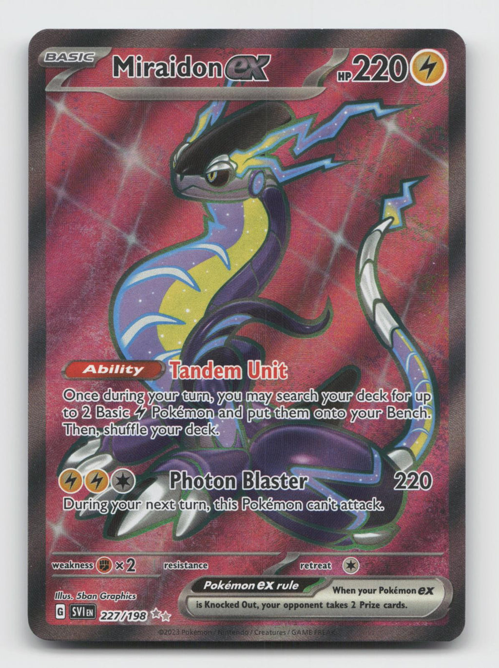 Miraidon ex 227/198 Ultra Rare Scarlet & Violet Pokemon Holo Near Mint