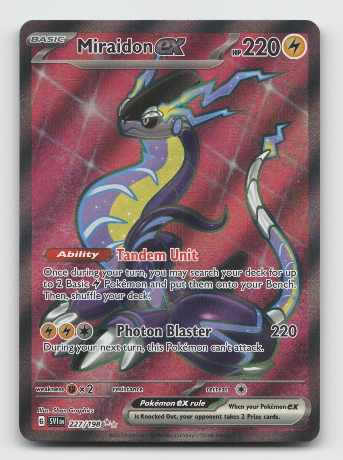 Miraidon ex 227/198 Ultra Rare Scarlet & Violet Pokemon Holo Near Mint