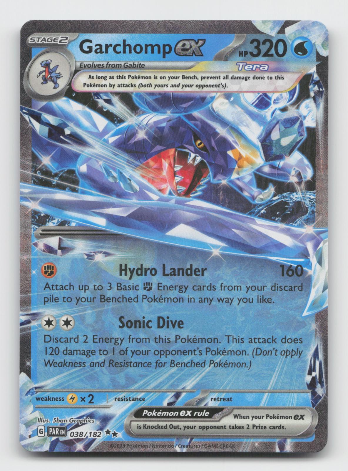 Garchomp ex 038/182 Double Rare Paradox Rift Pokemon Holo Near Mint