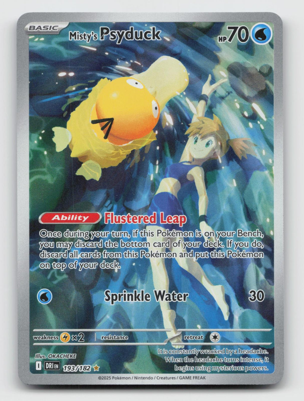 Misty's Psyduck 193/182 Illustration Rare Destined Rivals Pokemon Holo Near Mint