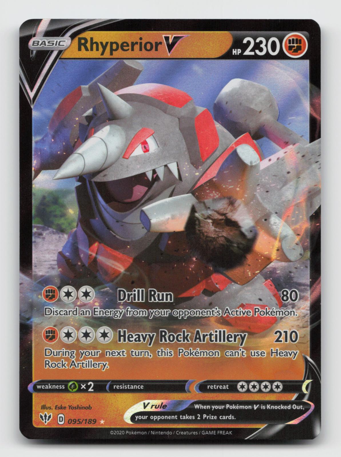 Rhyperior V 095/189 Holo V Rare Darkness Ablaze Pokemon Near Mint