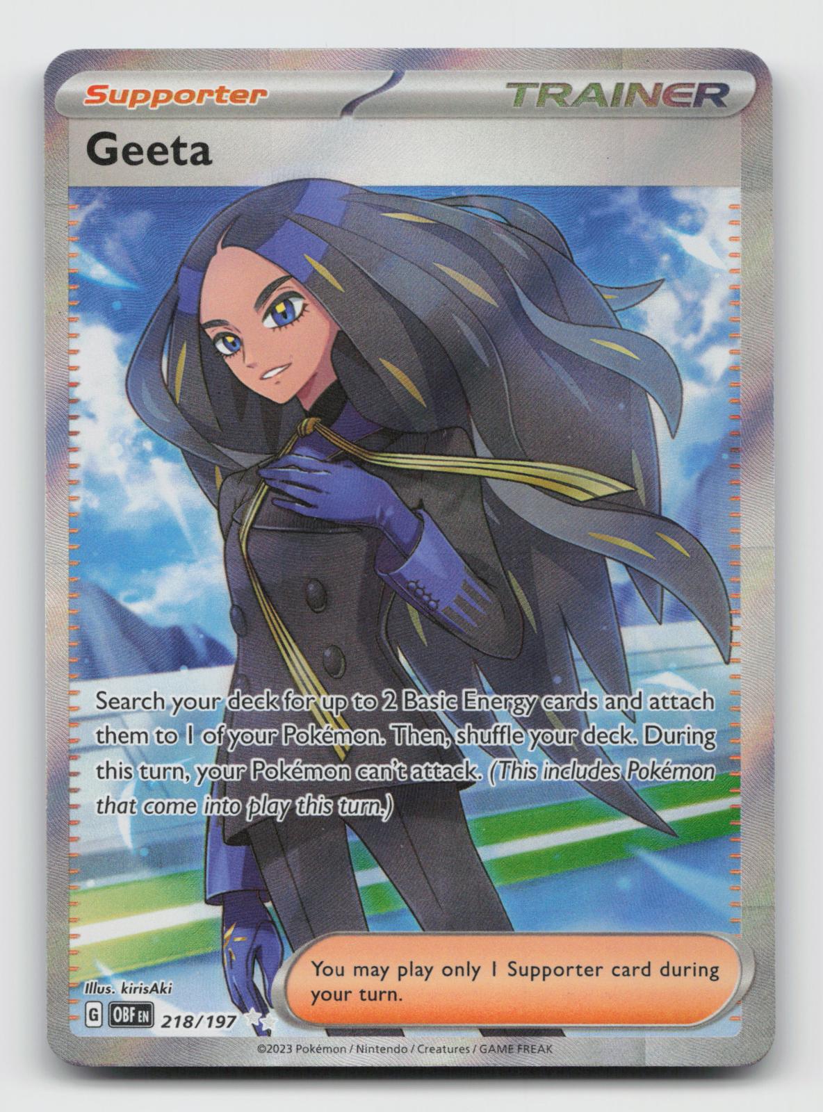 Geeta 218/197 Ultra Rare Obsidian Flames Pokemon Holo Near Mint
