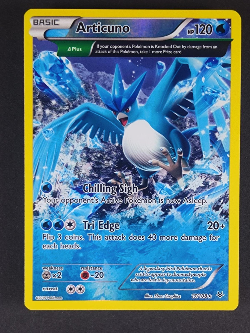 Articuno 17/108 Rare Roaring Skies Pokemon Reverse Holo Near Mint