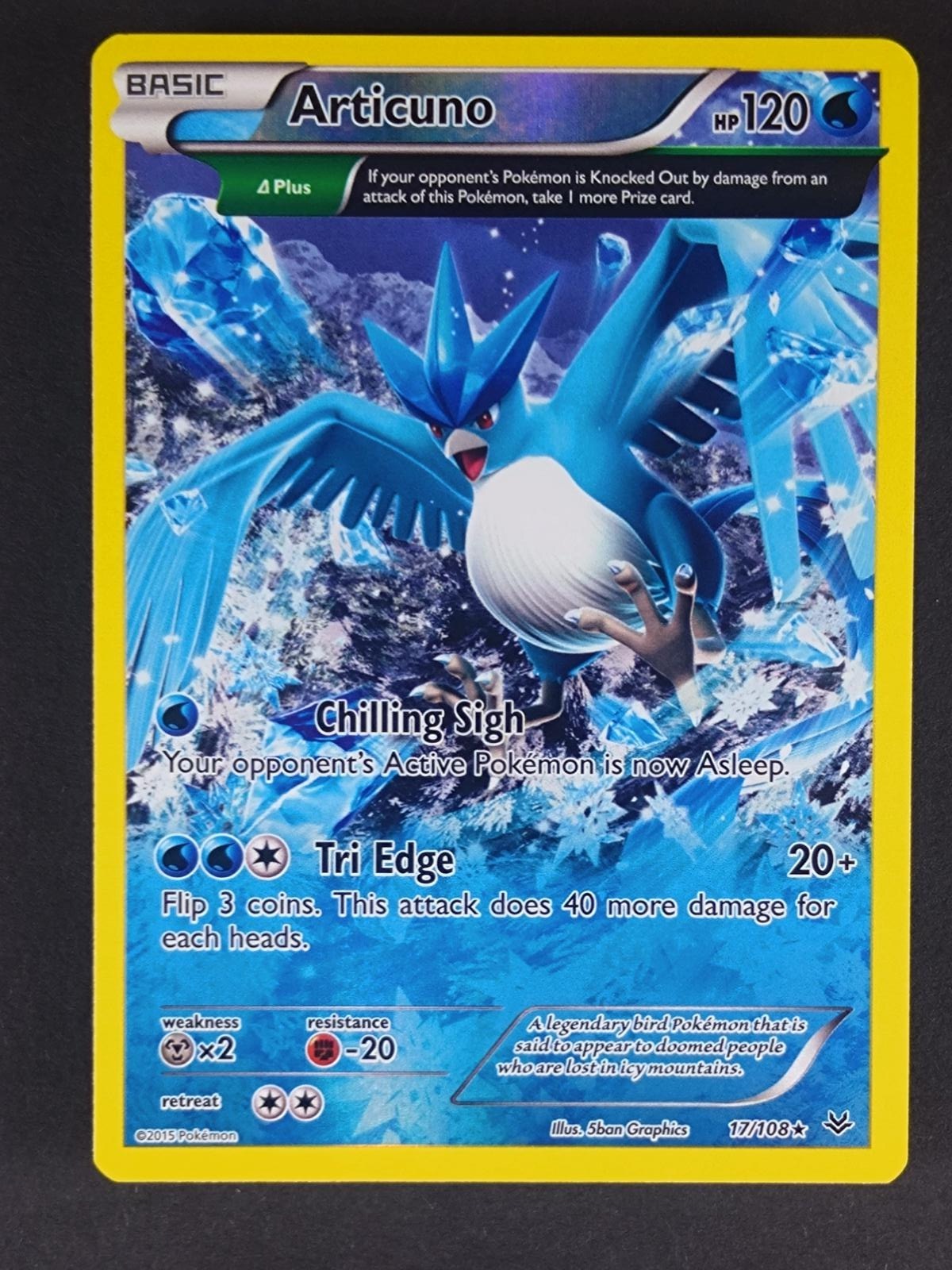Articuno 17/108 Rare Roaring Skies Pokemon Reverse Holo Near Mint