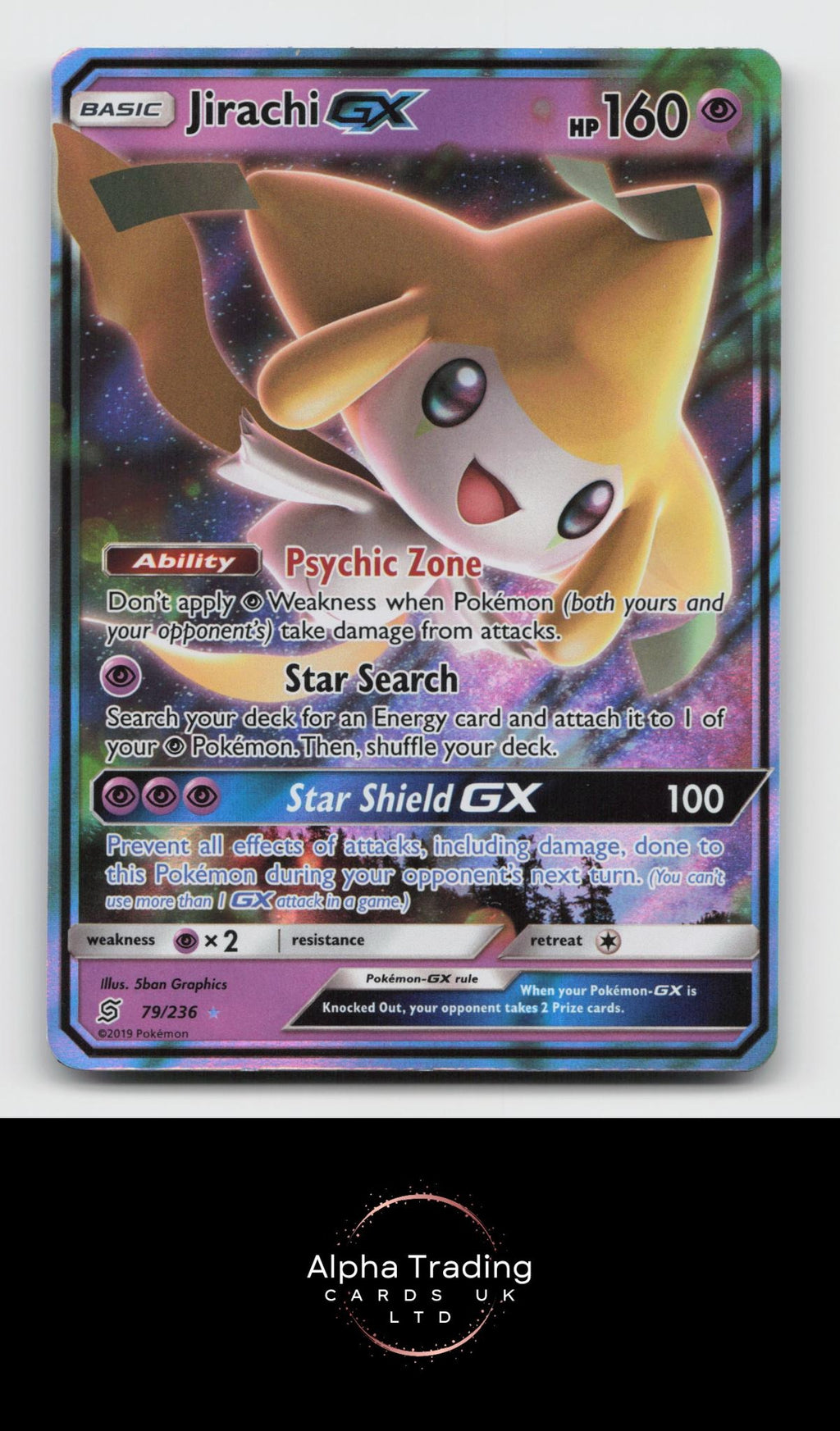 Jirachi GX 79/236 Holo GX Rare Unified Minds Pokemon Near Mint