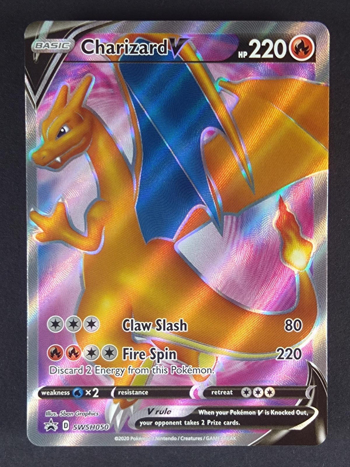 Charizard V SWSH050 Holo Promo Sword & Shield Promo Pokemon Holo Near Mint