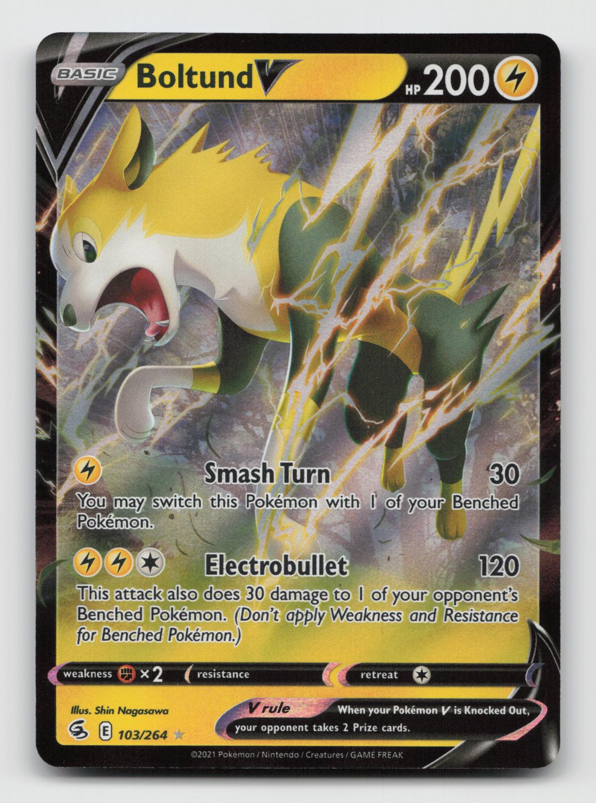 Boltund V 103/264 Holo Ultra Rare Fusion Strike Pokemon Near Mint