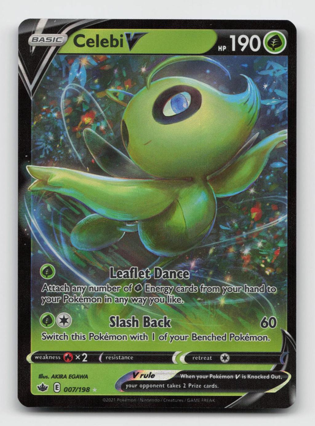 Celebi V 007/198 Holo V Rare Chilling Reign Pokemon Near Mint