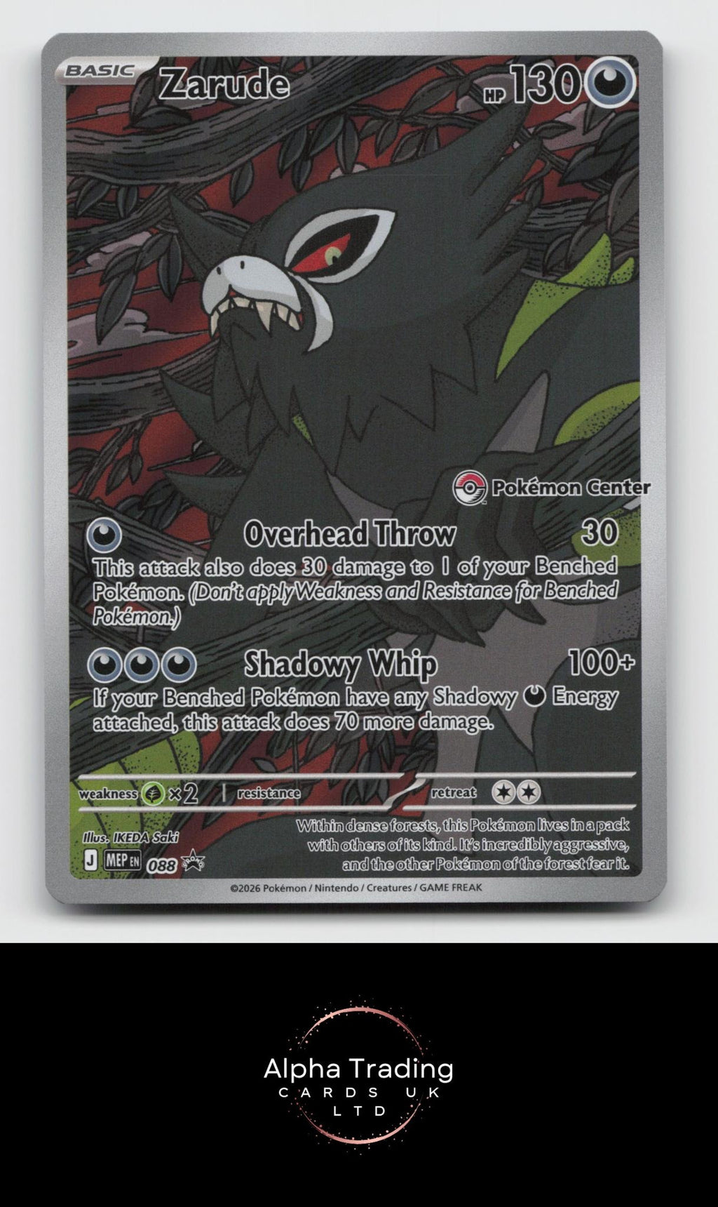 Zarude (Pokemon Center Exclusive) 088 Holo ME: Mega Evolution Promo Pokemon NM