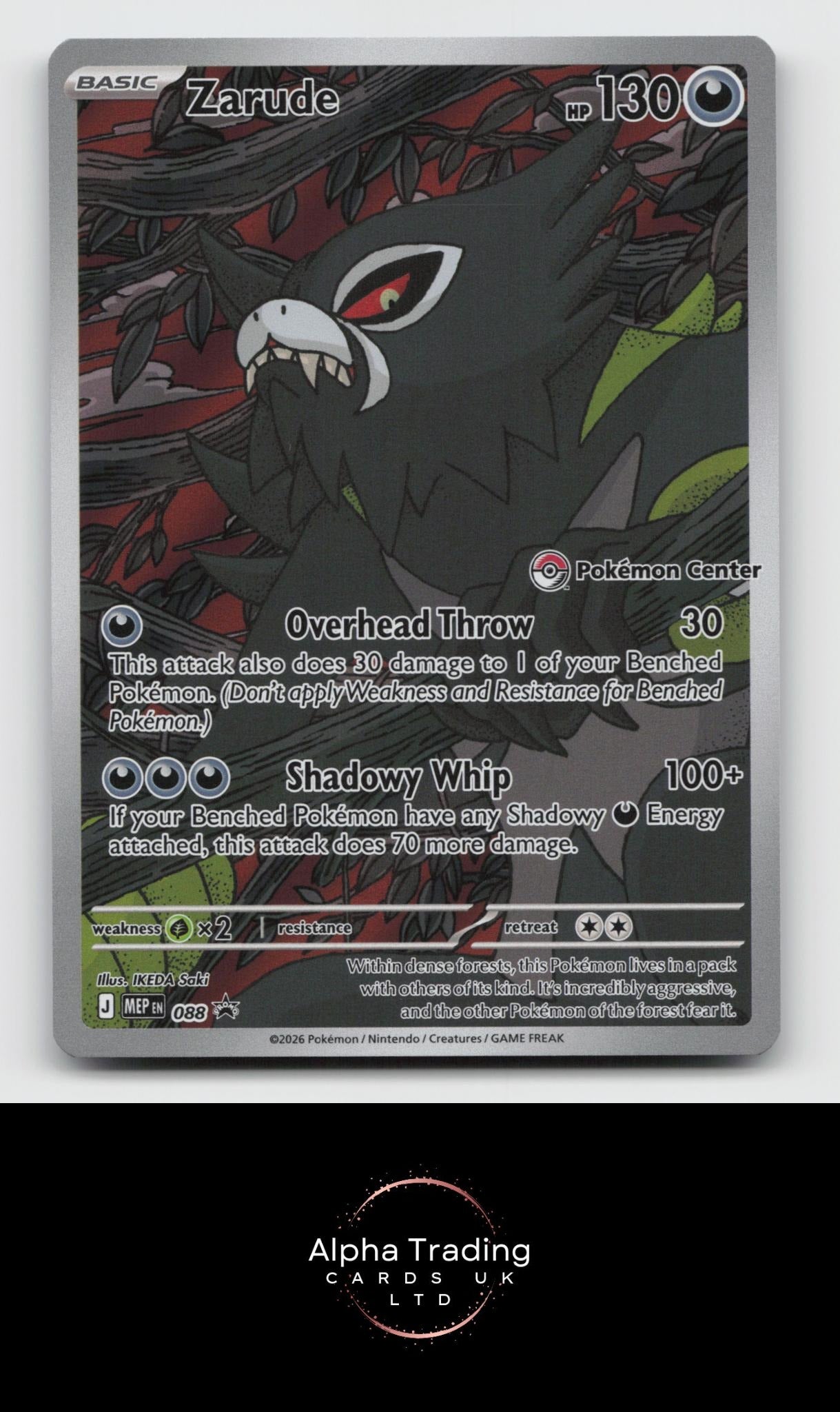 Zarude (Pokemon Center Exclusive) 088 Holo ME: Mega Evolution Promo Pokemon NM