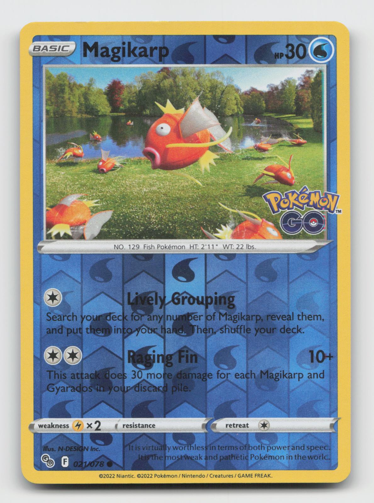 Magikarp 021/078 Common Pokemon GO Pokemon Reverse Holo Near Mint