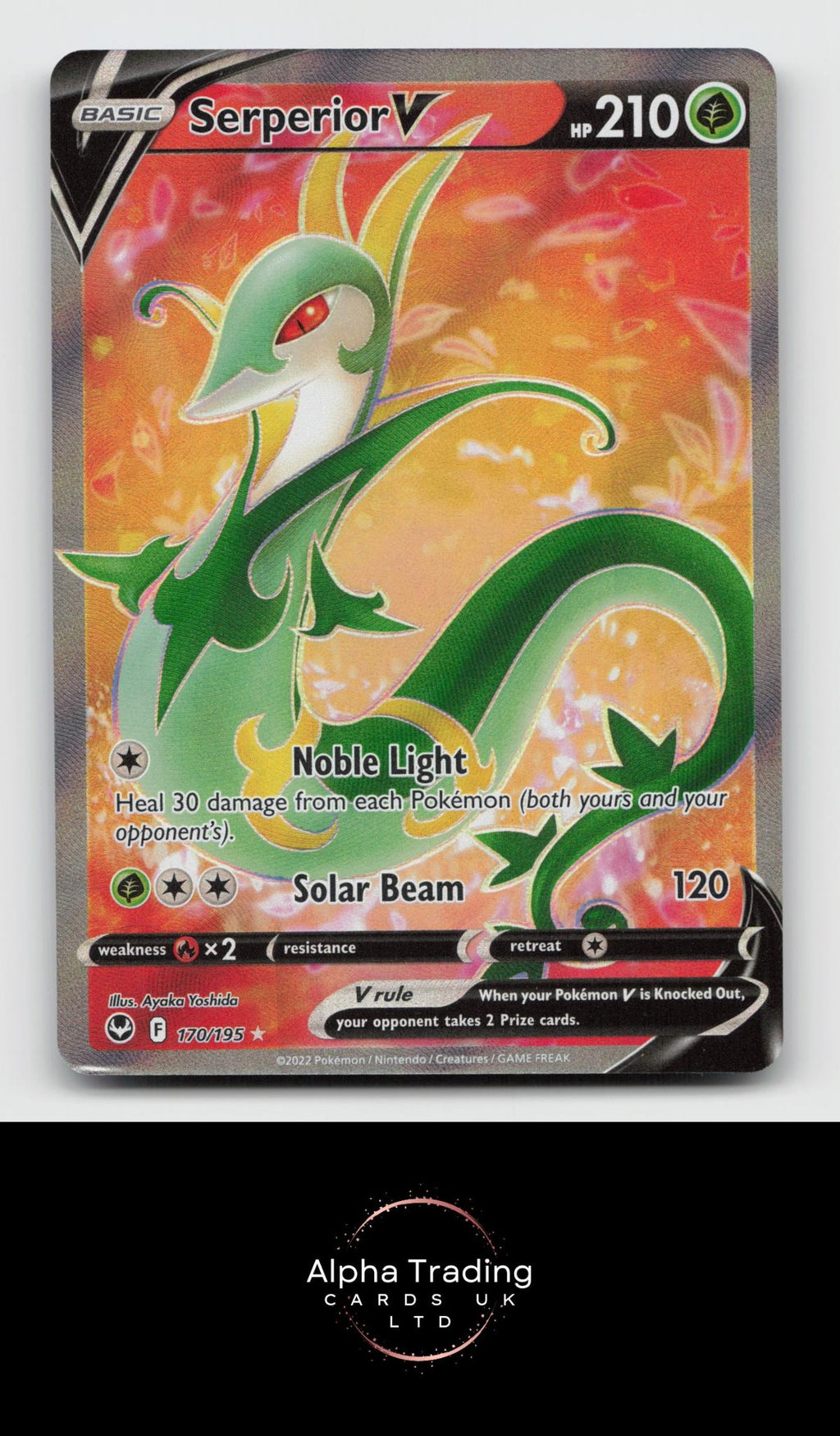 Serperior V 170/195 Ultra Rare Silver Tempest Pokemon Holo Near Mint