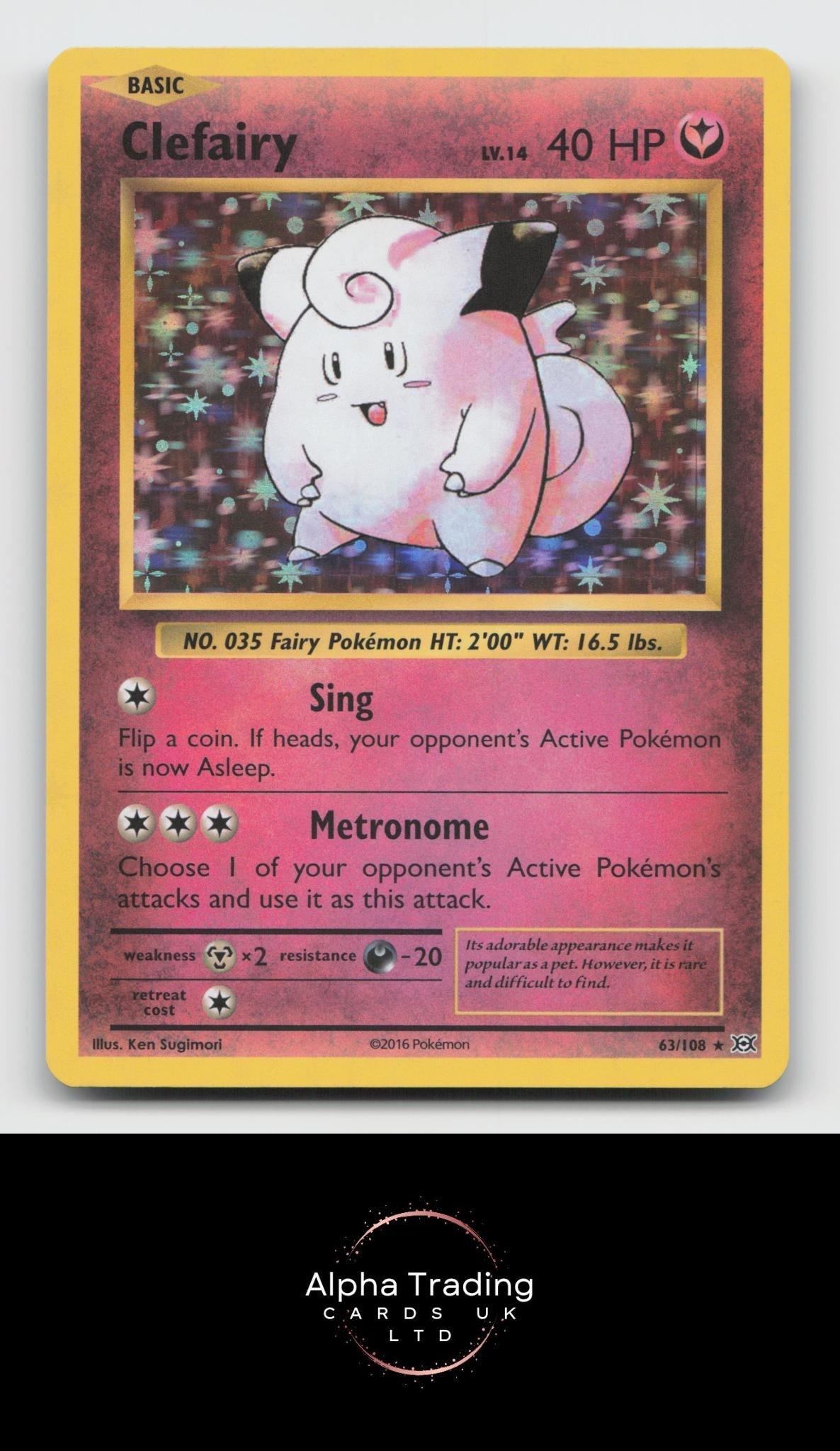 Clefairy 63/108 Holo Rare Evolutions Pokemon Lightly Played