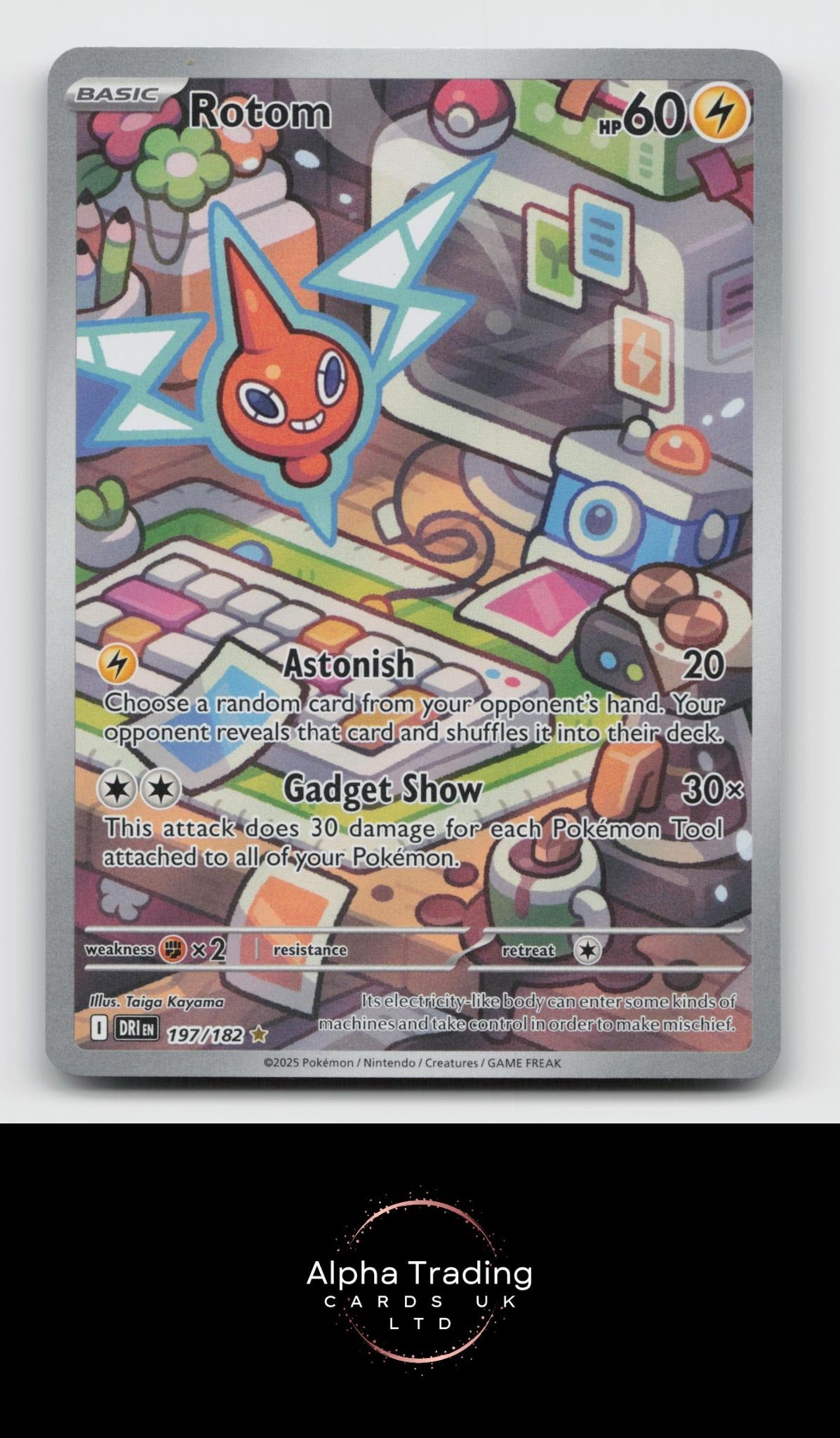 Rotom 197/182 Illustration Rare Destined Rivals Pokemon Holo Near Mint