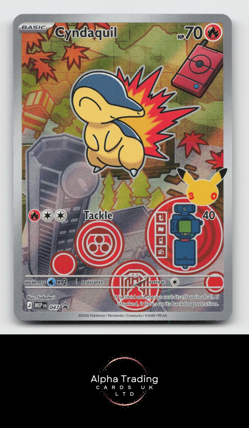 Cyndaquil 047 Promo ME: Mega Evolution Promo Pokemon Holo Near Mint