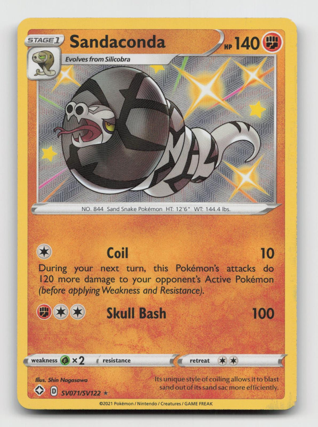 Sandaconda SV071/SV122 Shiny Rare Shining Fates Shiny Vault Pokemon Holo NM