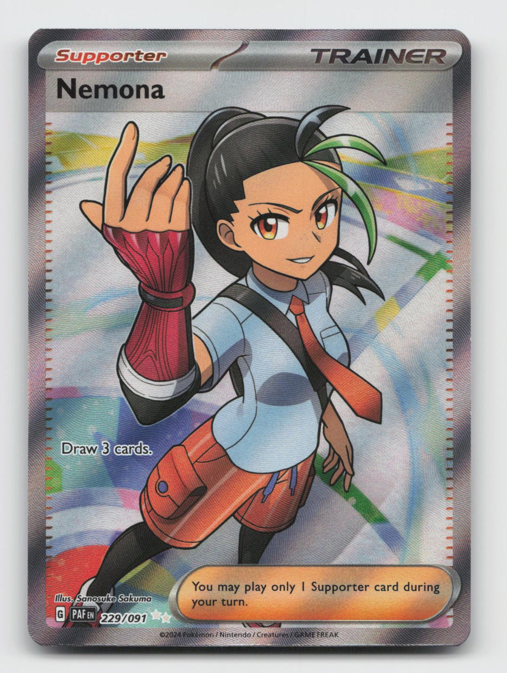 Nemona 229/091 Ultra Rare Paldean Fates Pokemon Holo Near Mint