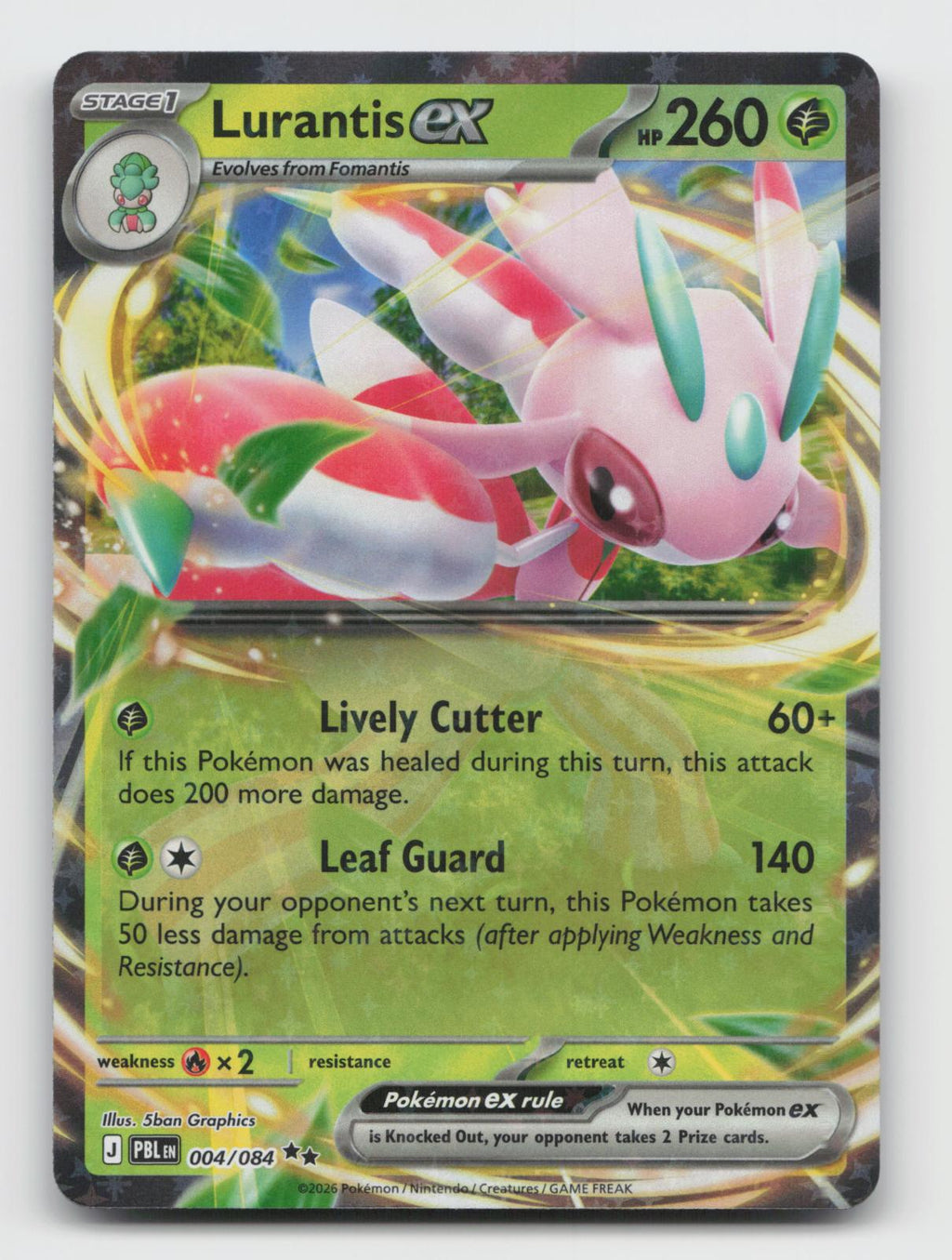 Lurantis ex 004/084 Double Rare Pitch Black Pokemon Holo Near Mint