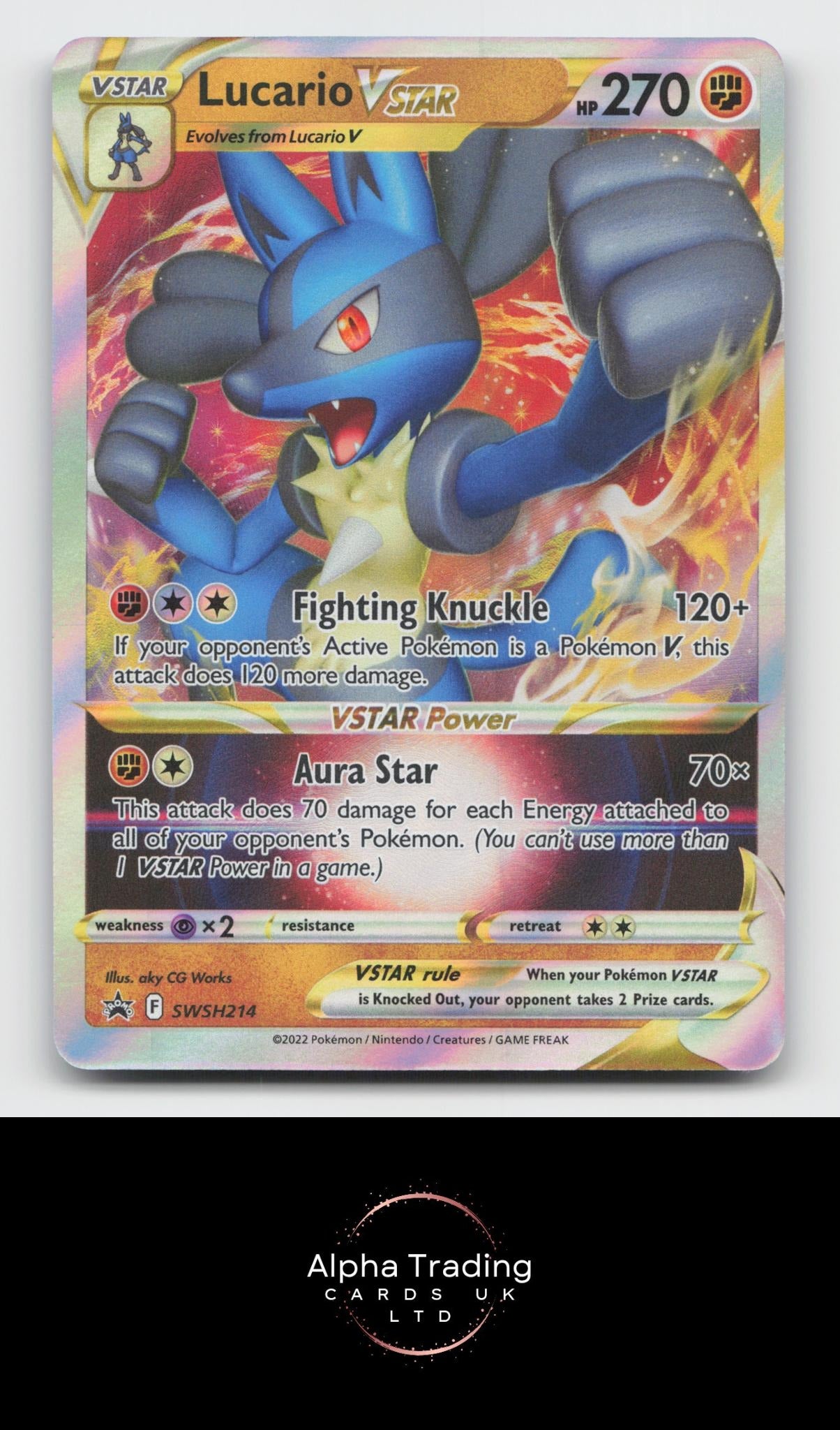 Lucario VSTAR SWSH214 Holo Promo Sword & Shield Promo Pokemon Near Mint