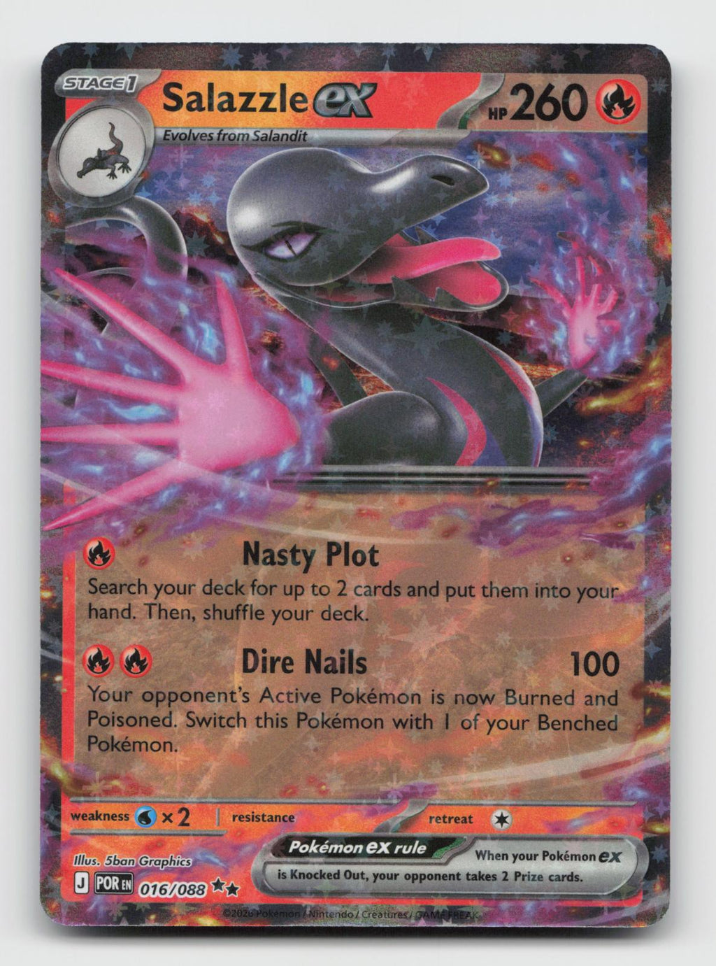Salazzle ex 016/088 Ultra Rare Perfect Order Pokemon Holo Near Mint