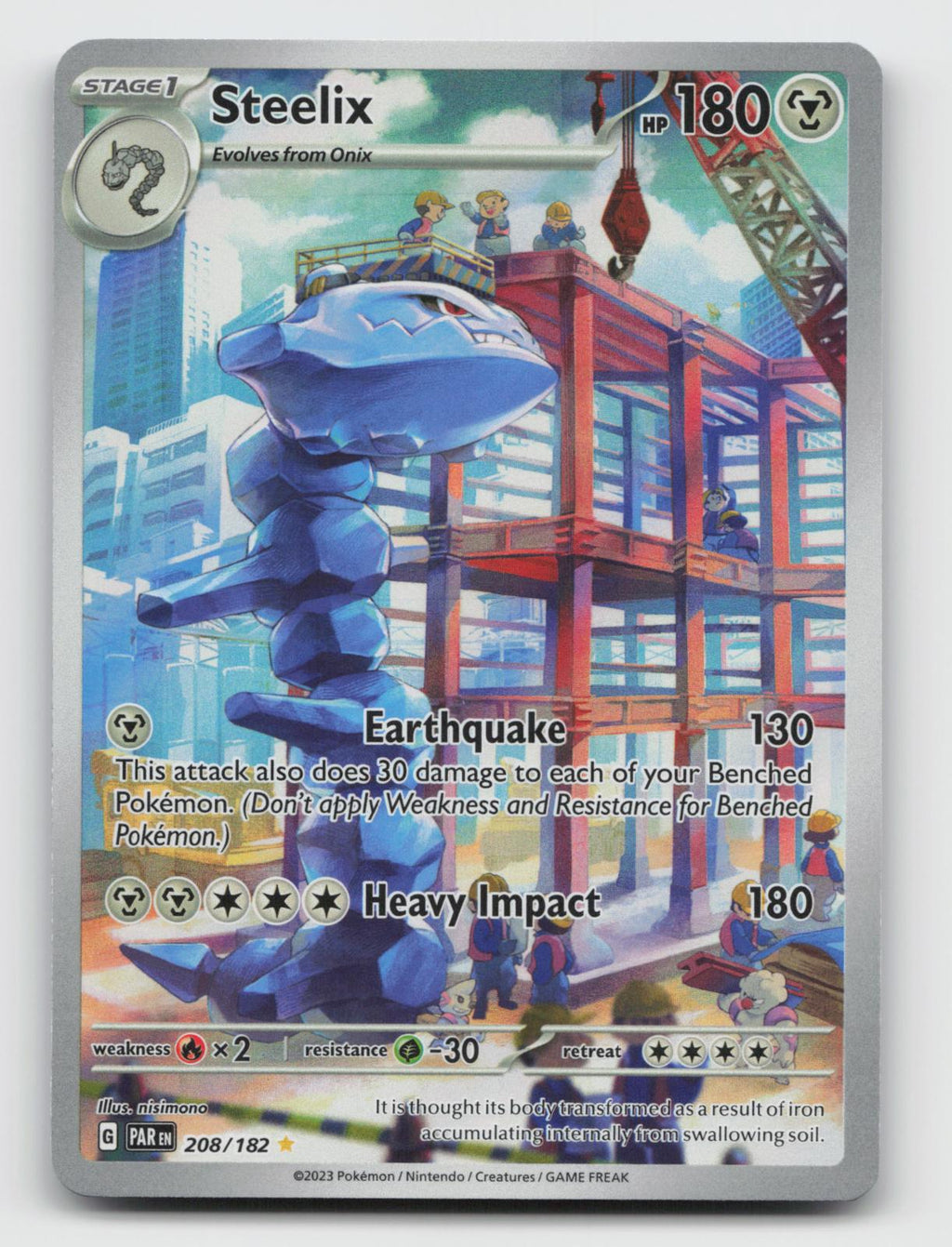 Steelix 208/182 Illustration Rare Paradox Rift Pokemon Holo Near Mint