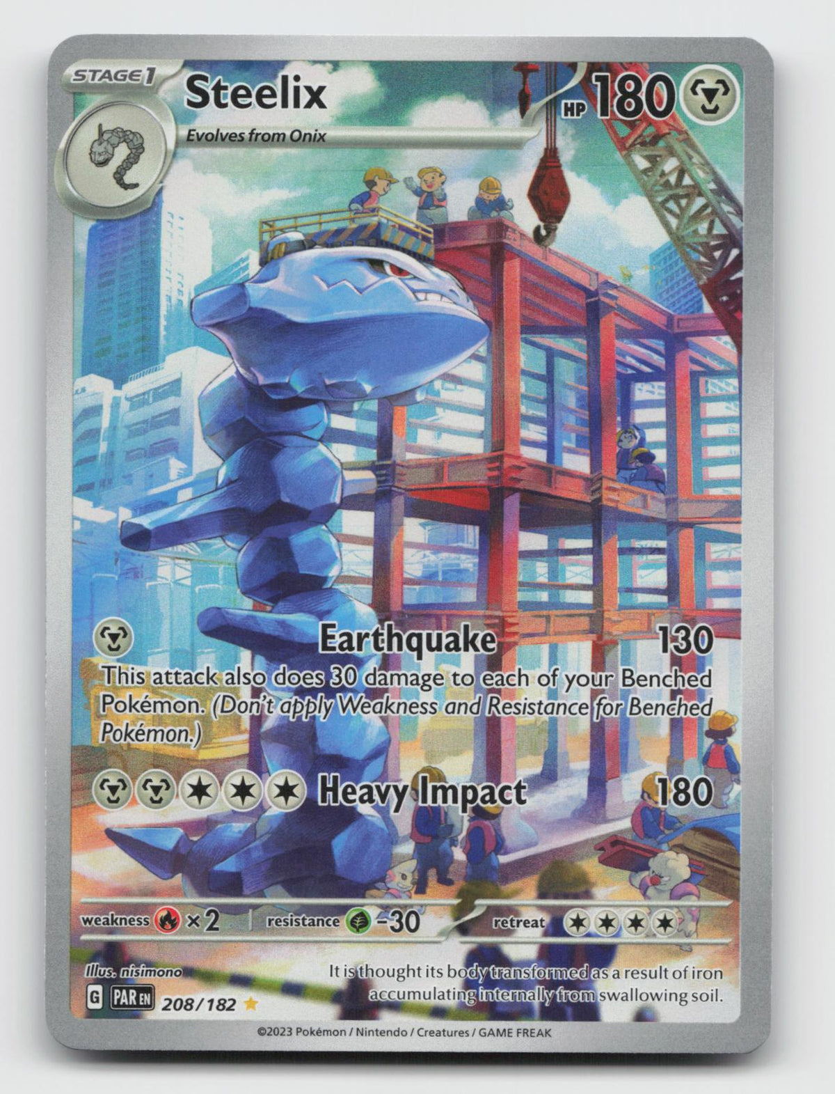 Steelix 208/182 Illustration Rare Paradox Rift Pokemon Holo Near Mint