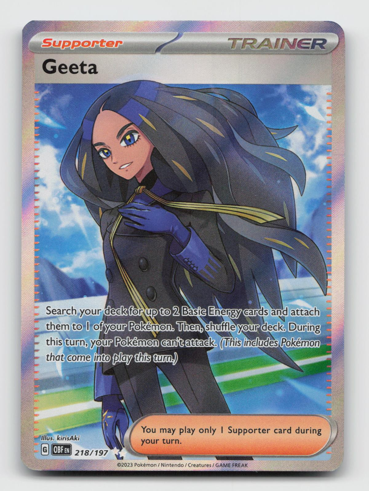 Geeta 218/197 Ultra Rare Obsidian Flames Pokemon Holo Near Mint