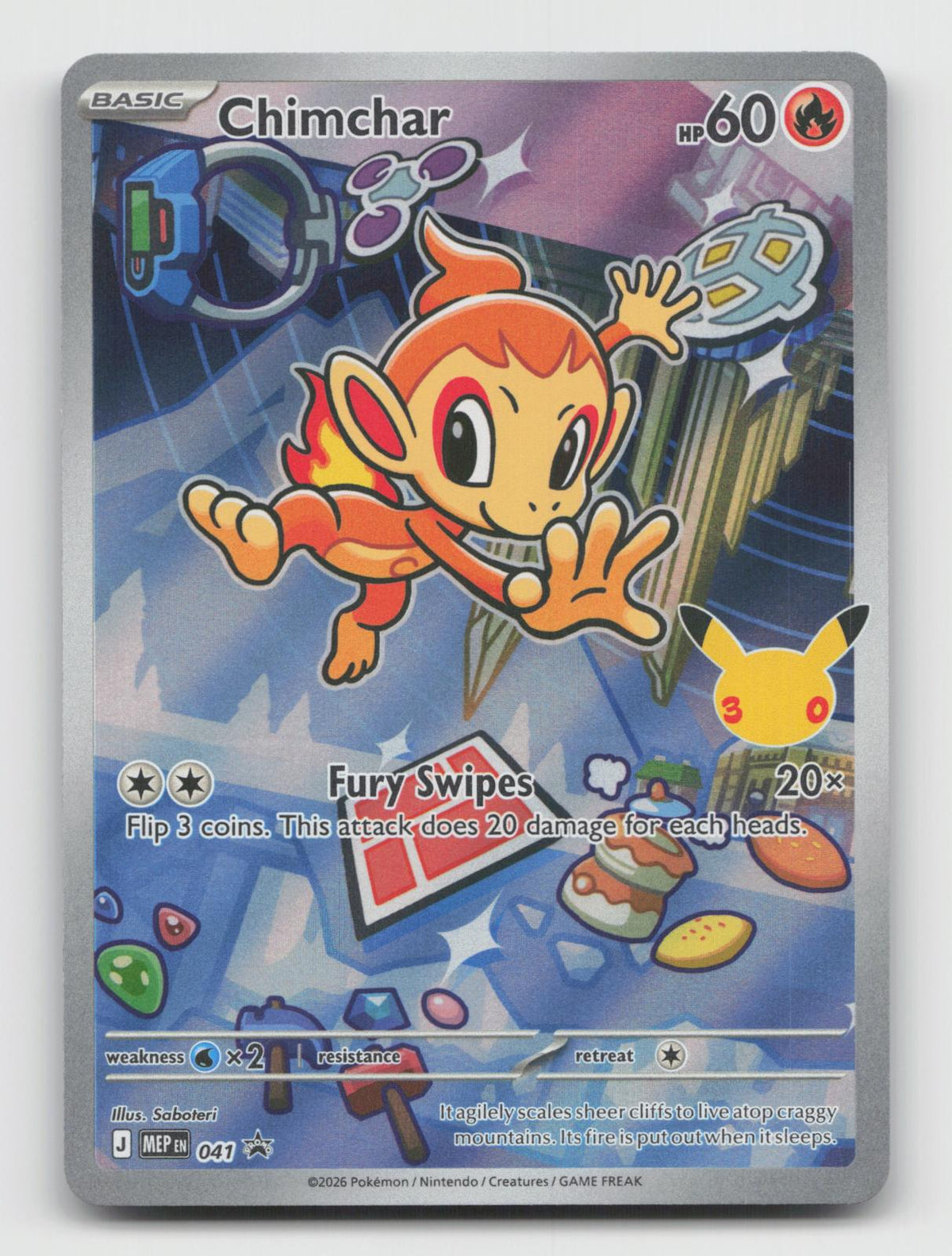 Chimchar 041 Holo Promo ME: Mega Evolution Promo Pokemon Near Mint