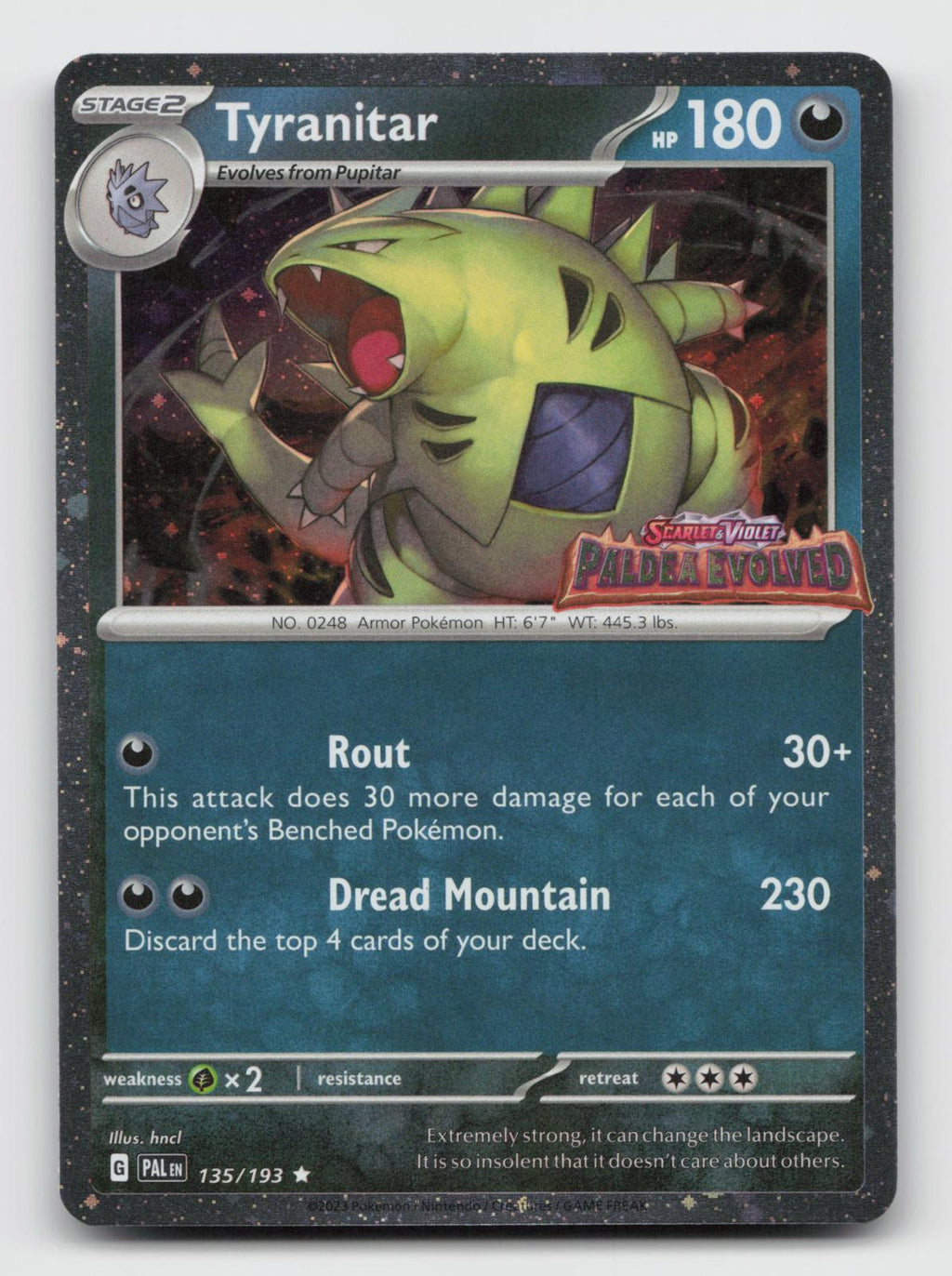 Tyranitar (Paldea Evolved Stamp) 135/193  Pokemon NM