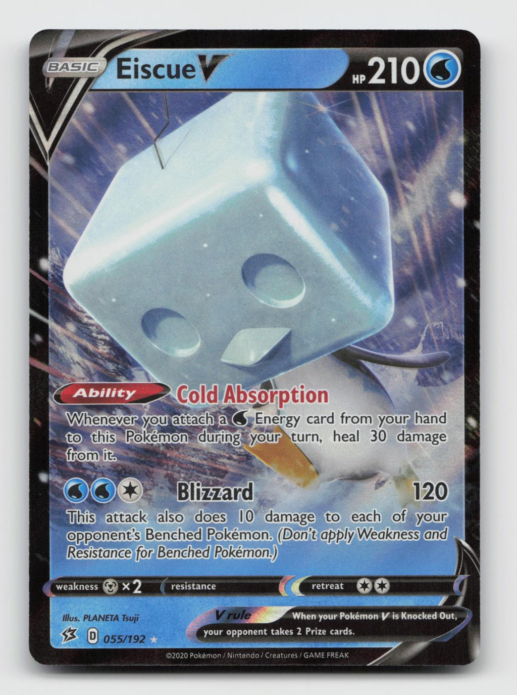 Eiscue V 055/192 Holo V Rare Rebel Clash Pokemon Near Mint