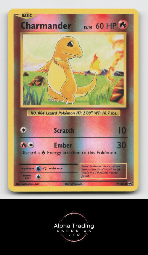 Charmander 9/108 Common Evolutions Pokemon Reverse Holo Near Mint