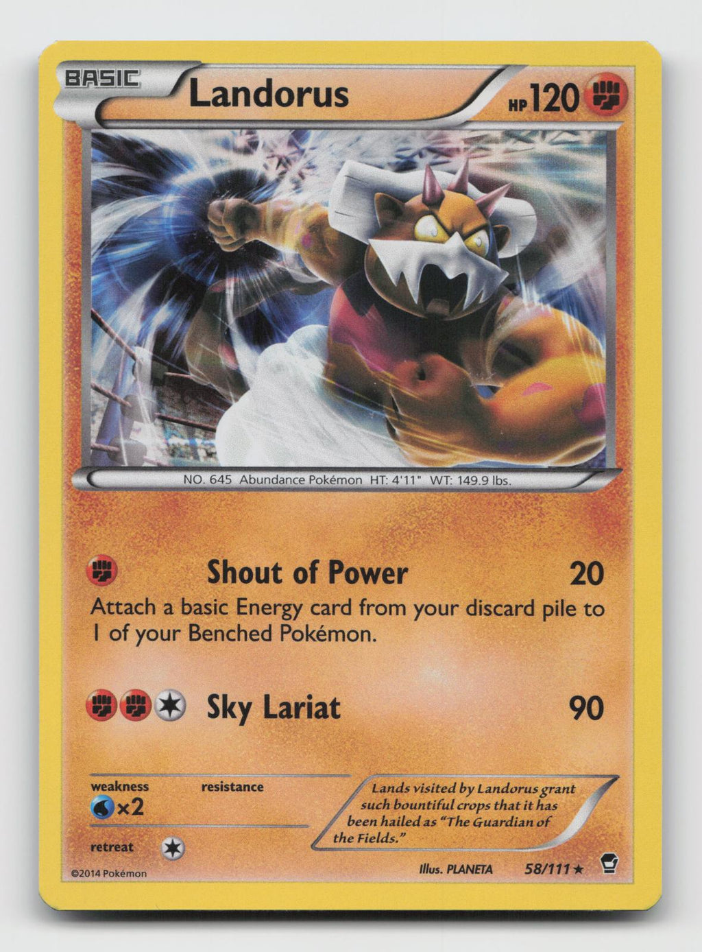 Landorus 58/111 Holo Rare Furious Fists Pokemon Near Mint