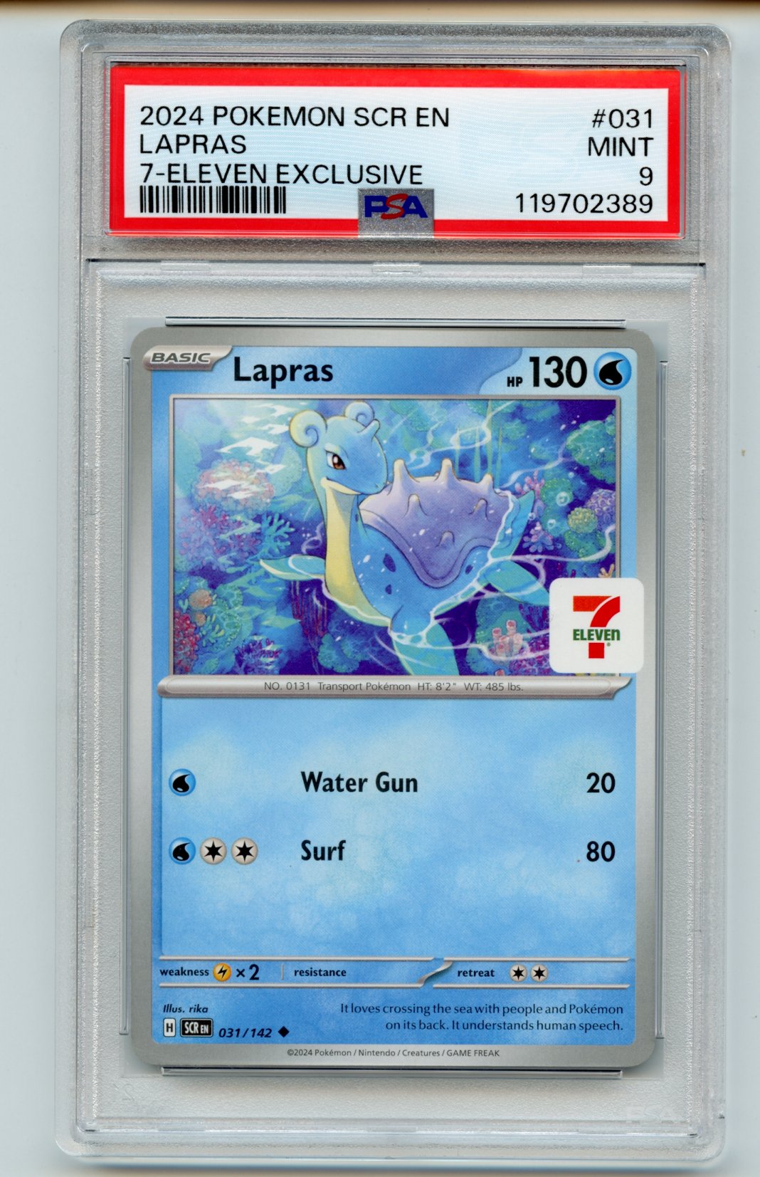 Lapras 031/142 7-Eleven Exclusive PSA 9