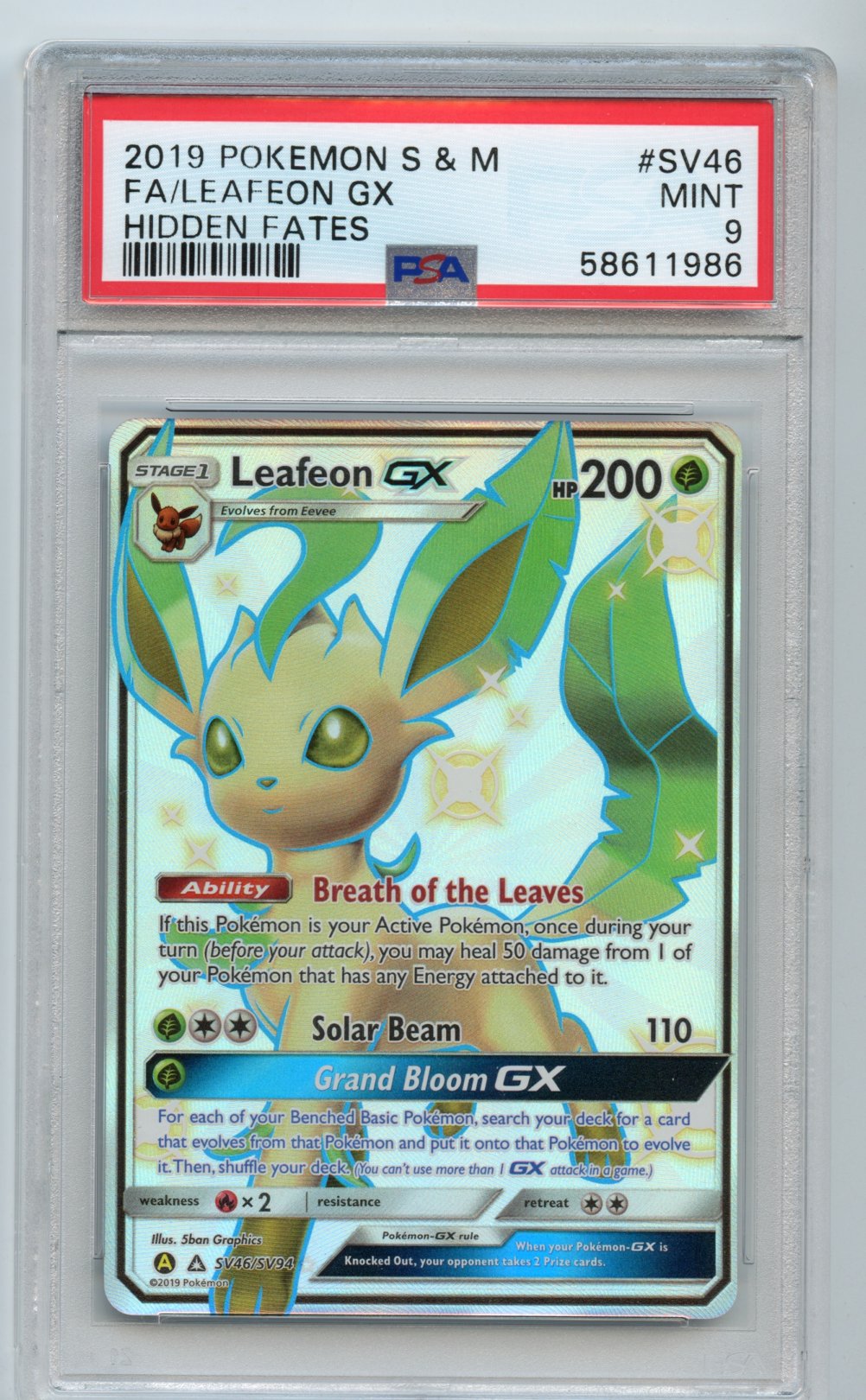 Leafeon GX  SV46/SV94 PSA 9 Graded