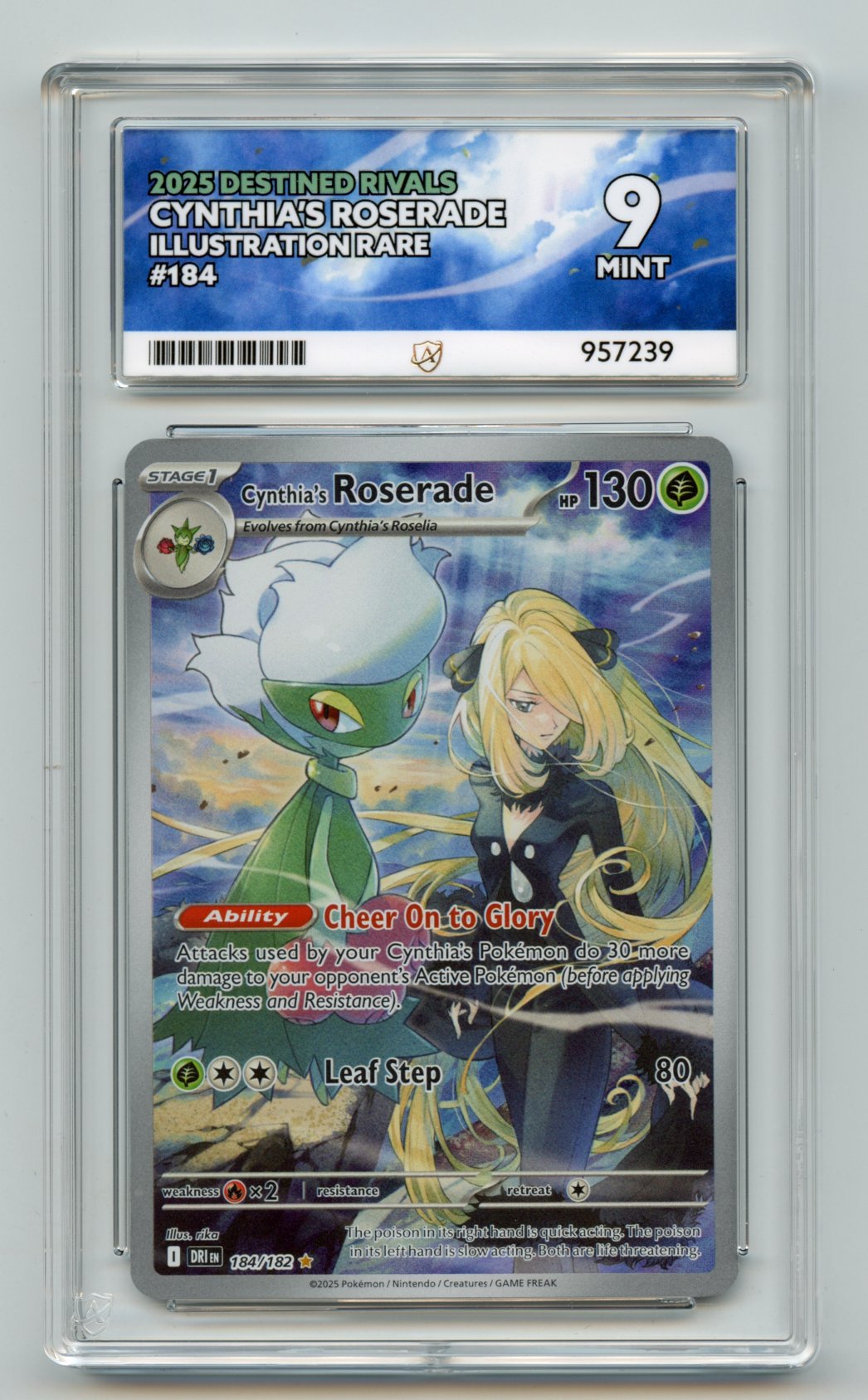 Cynthia's Roserade 184/182 Ace Graded 9